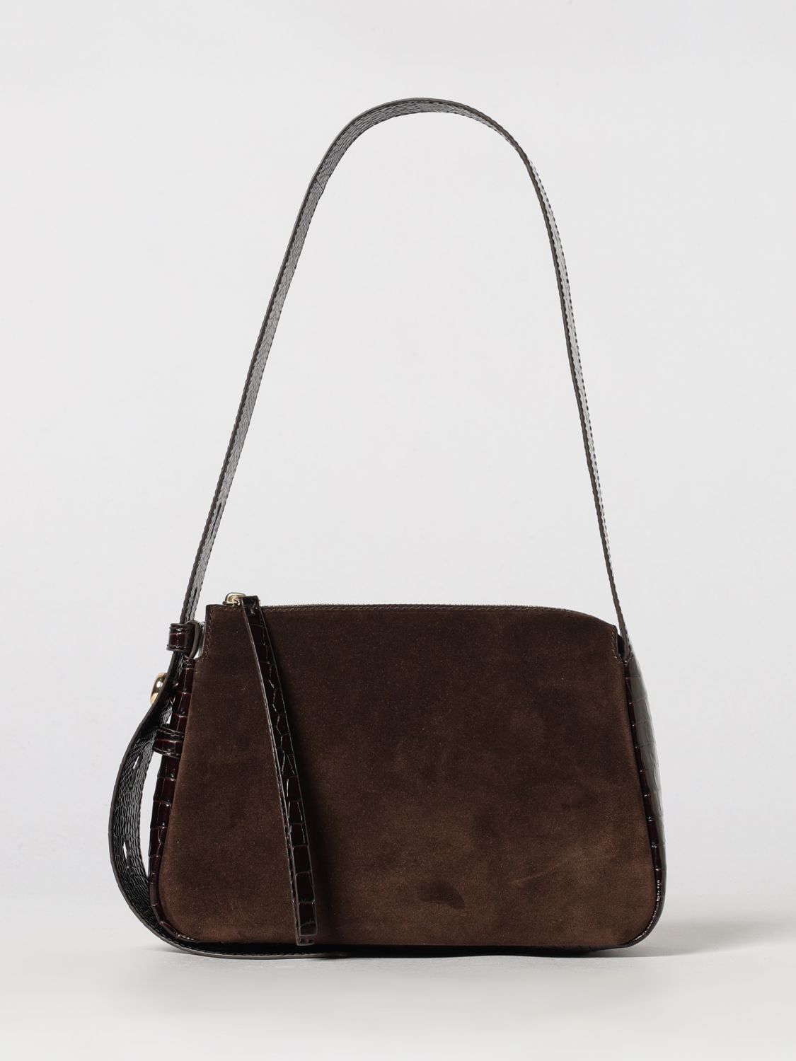 TORY BURCH Romy Mini Shoulder Bag in Leather and Suede with Double T Logo