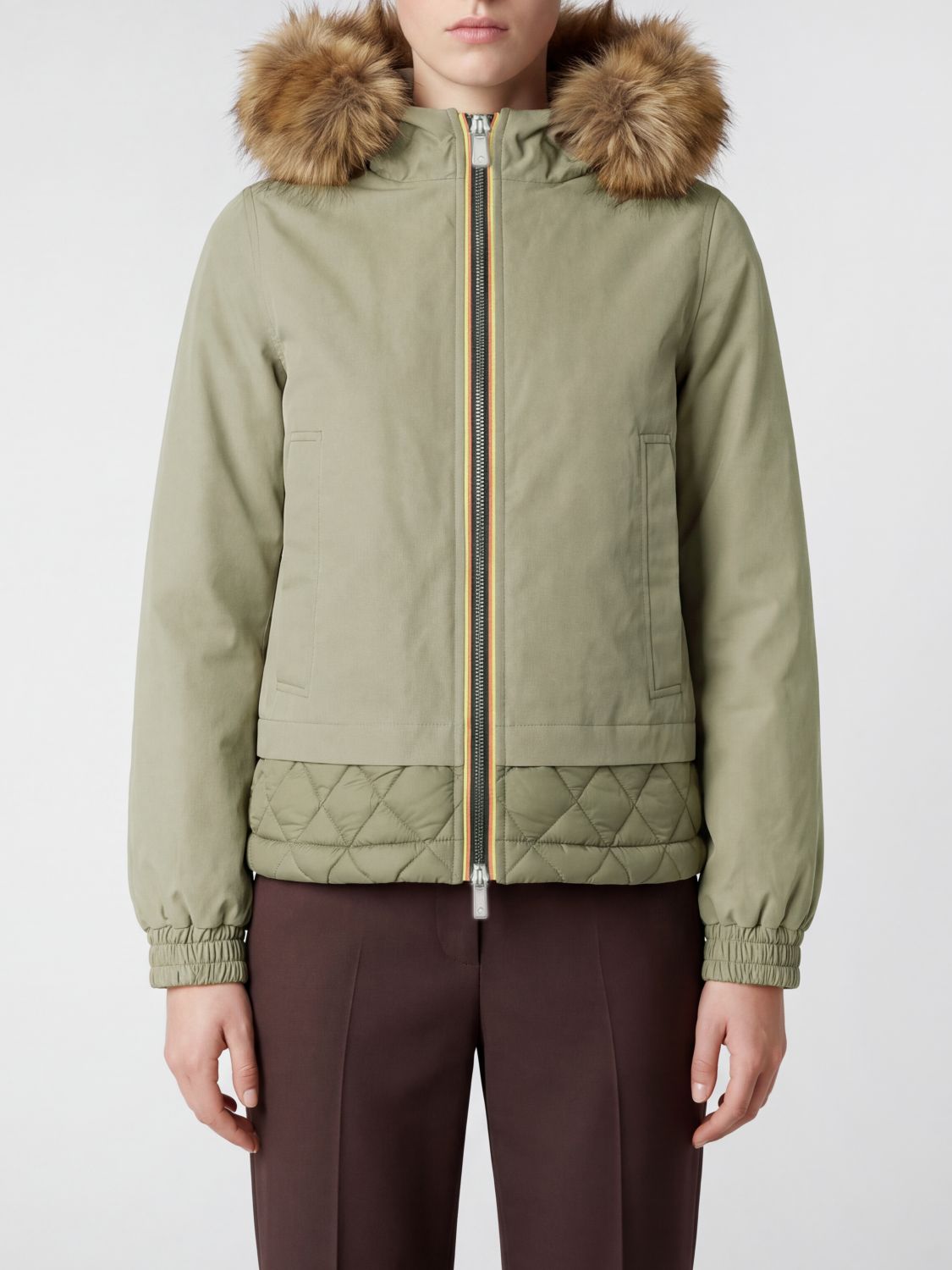 K-WAY Tosca Kurzer Parka mit Shearling-Kapuze und PrimaLoft-Technologie