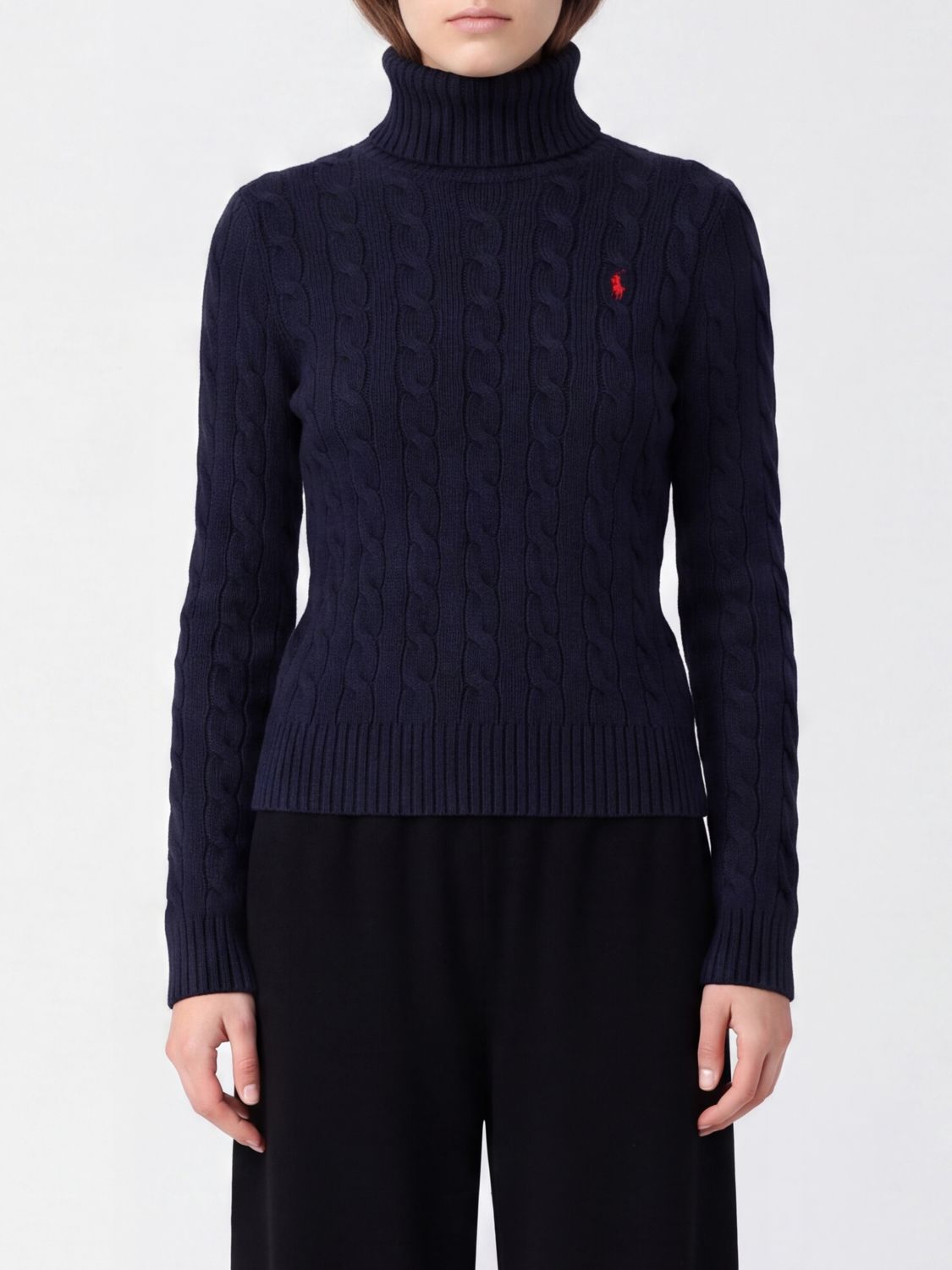 POLO RALPH LAUREN Slim Fit Wool and Cashmere Turtleneck Jumper with Embroidered Pony Logo