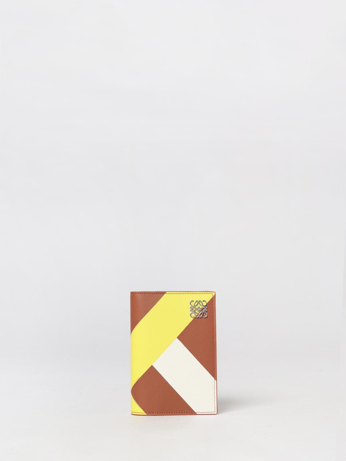 LOEWE Portafoglio bifold compatto Anagram in pelle di vitello bicolore