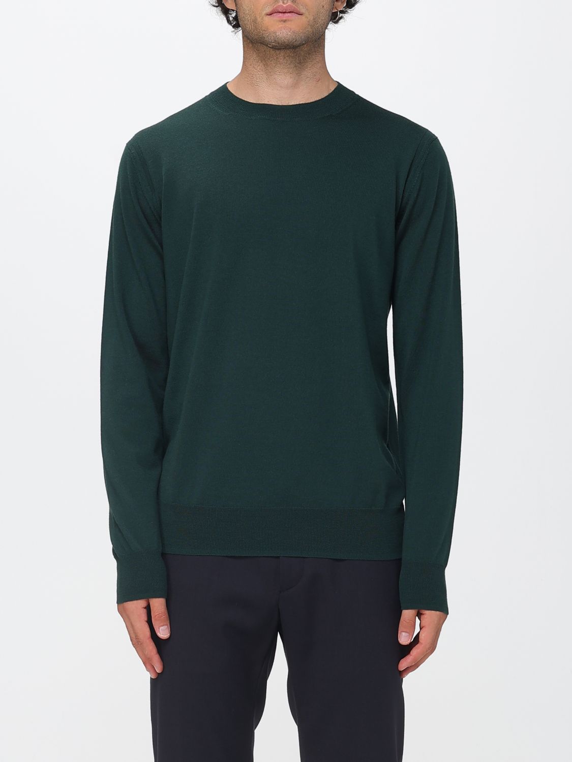PAOLO PECORA Wollpullover mit Rundhalsausschnitt und Rippbündchen