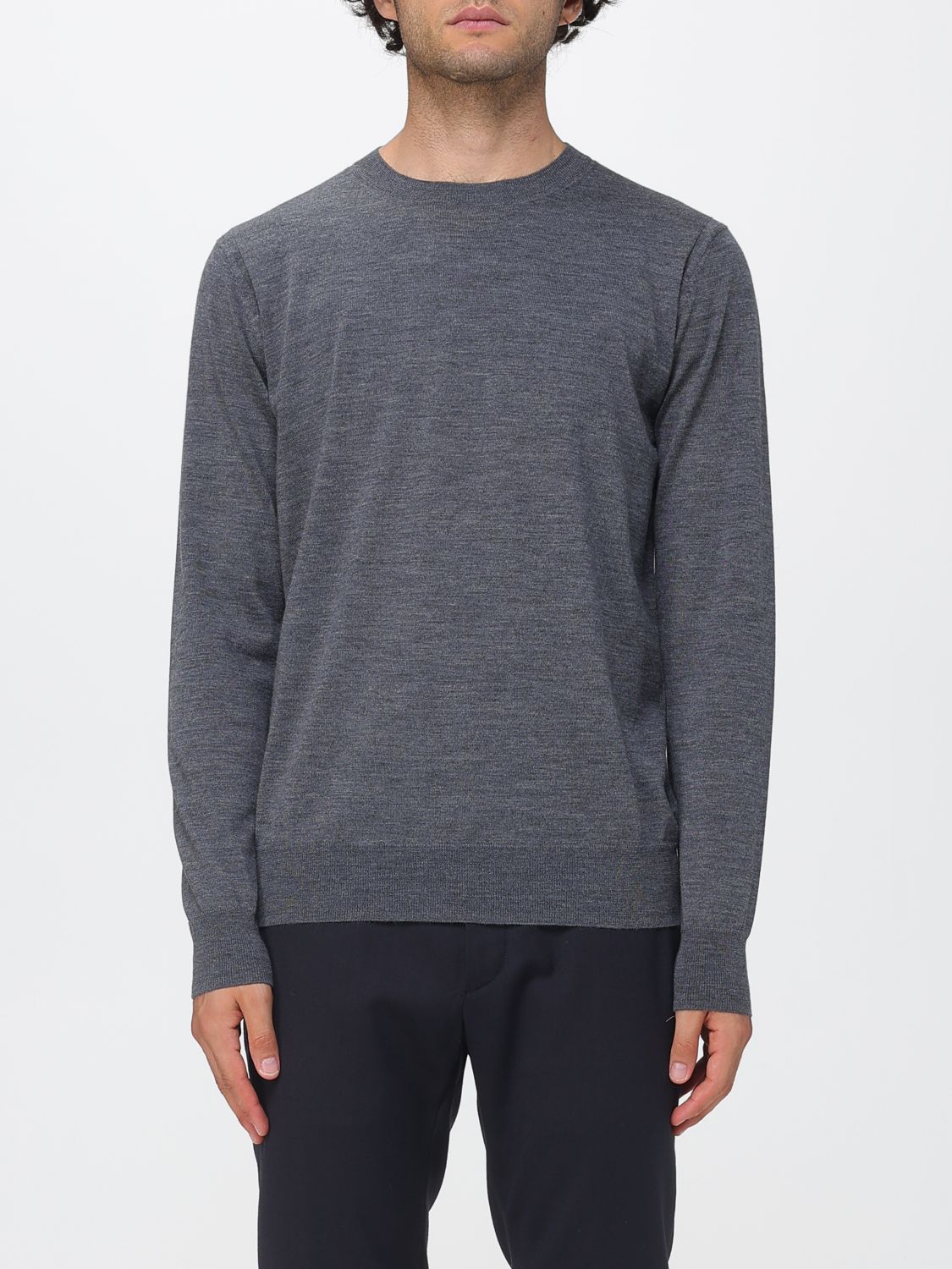 PAOLO PECORA Wollpullover mit Rundhalsausschnitt und Rippbündchen