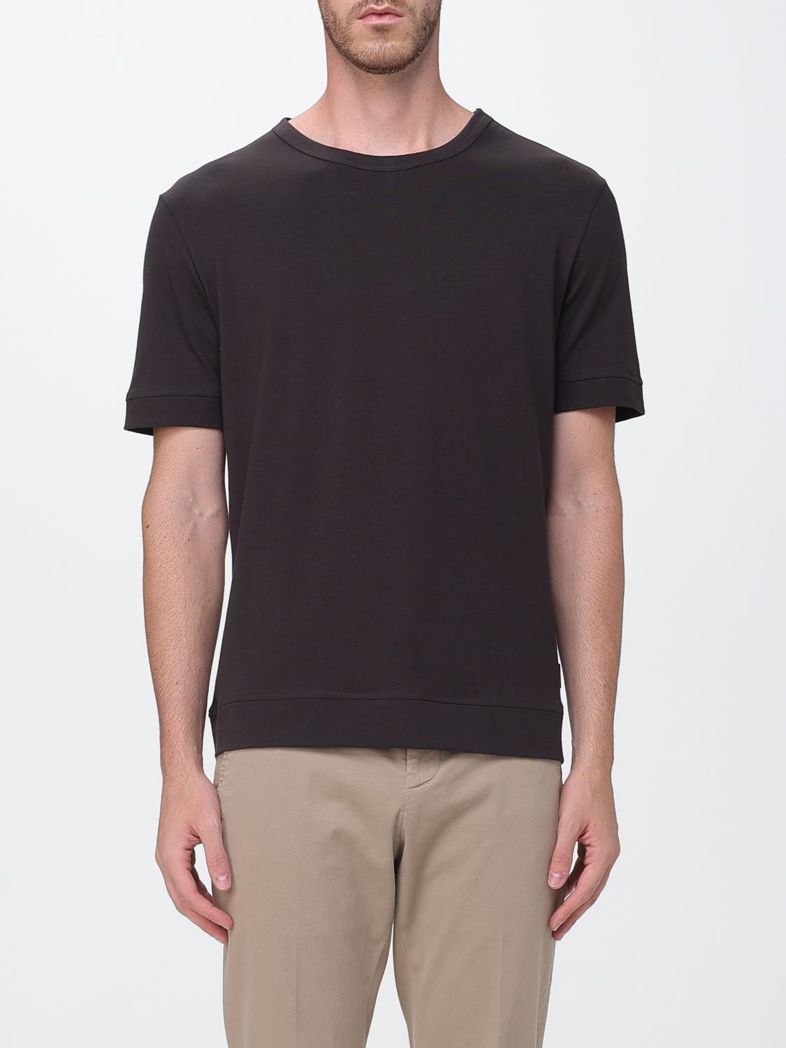 PAOLO PECORA Kurzärmeliges Jersey-T-Shirt mit Rundhalsausschnitt