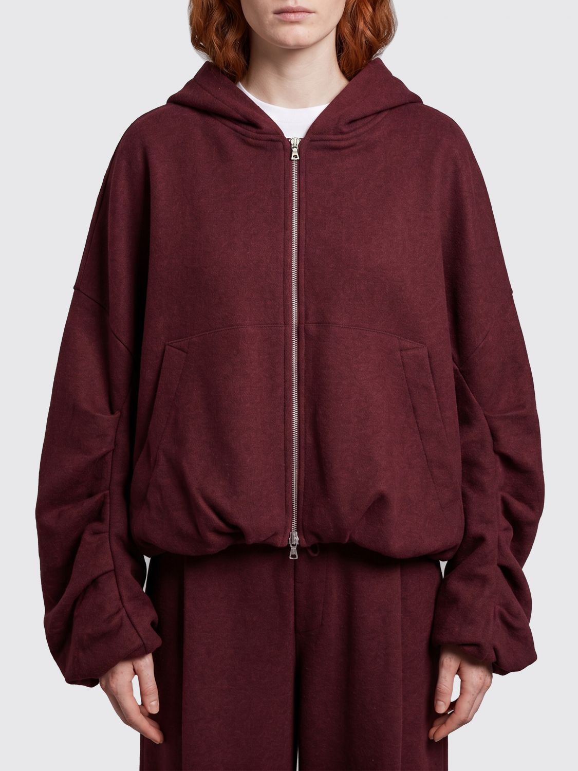 Dries Van Noten Oversized Cotton Zip-Up Hoodie with Kangaroo Pocket · XS