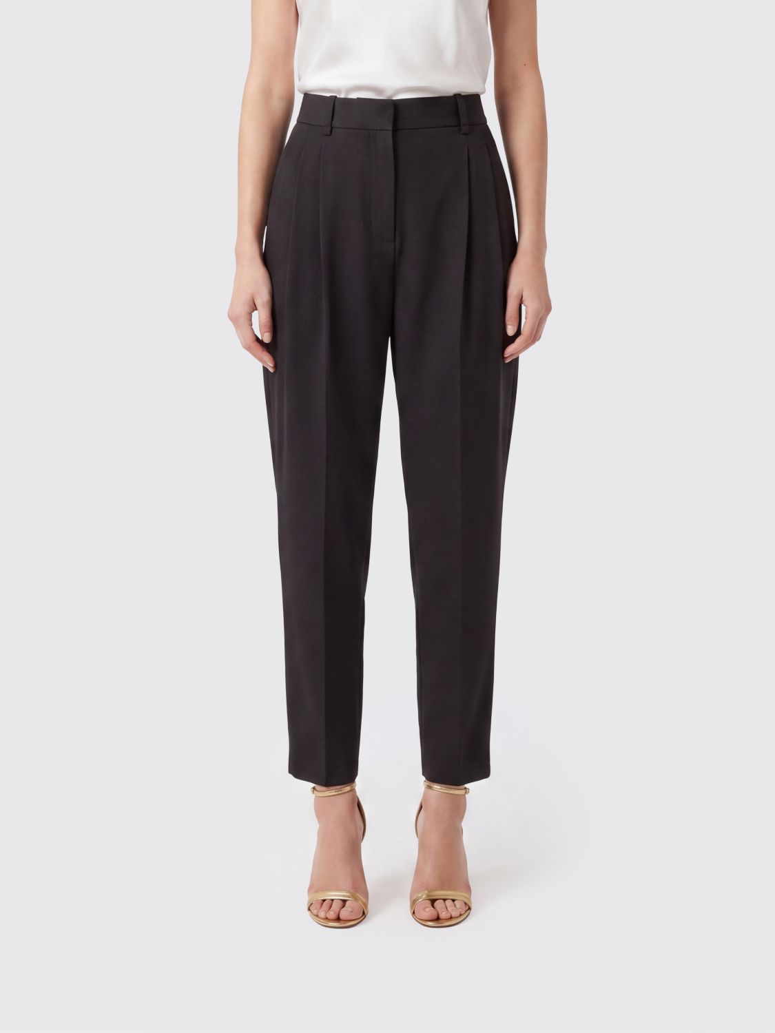 ELISABETTA FRANCHI Mid-Rise Skinny Fit Tailored Trousers in Stretch Crêpe