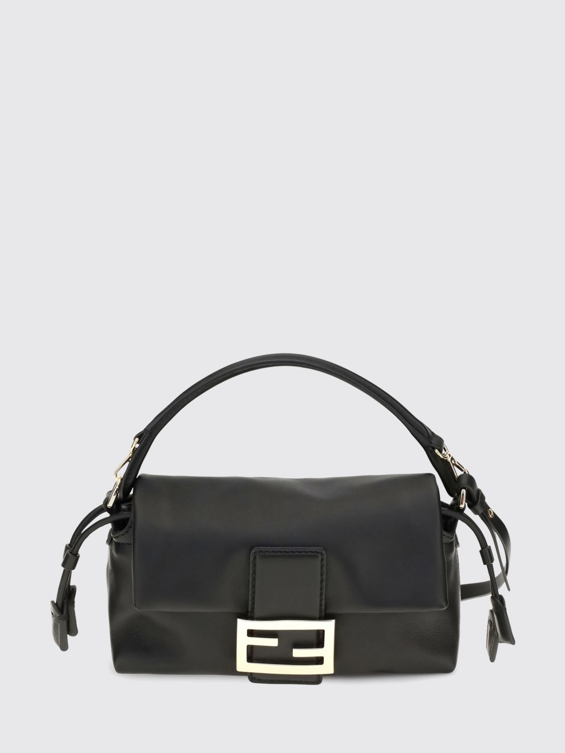 Fendi Baguette Mini Bag in Nappa Leather with Drawstring Closure and FF Logo · OS