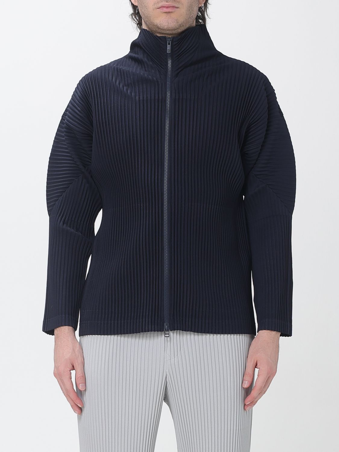 HOMME PLISSE’ ISSEY MIYAKE Pleated High-Neck Zip-Up Homme Plissé Issey Miyake Cardigan