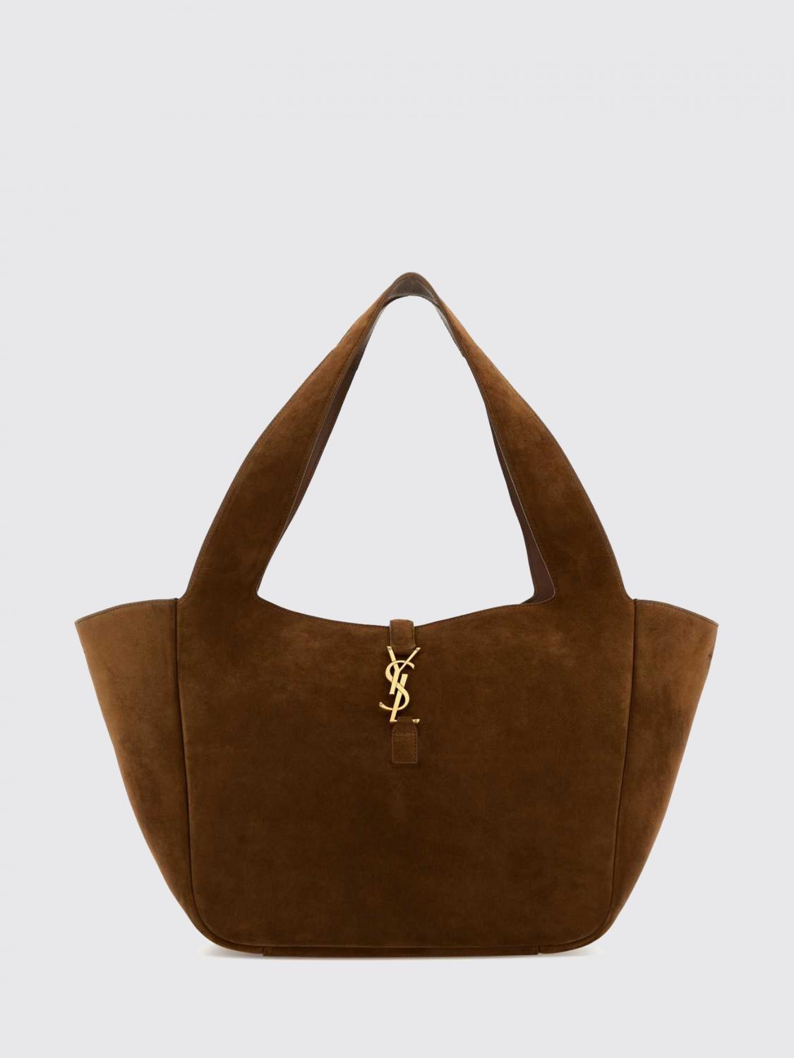 SAINT LAURENT Le 5 à 7 Bea Suede Tote Bag with YSL Monogram Buckle