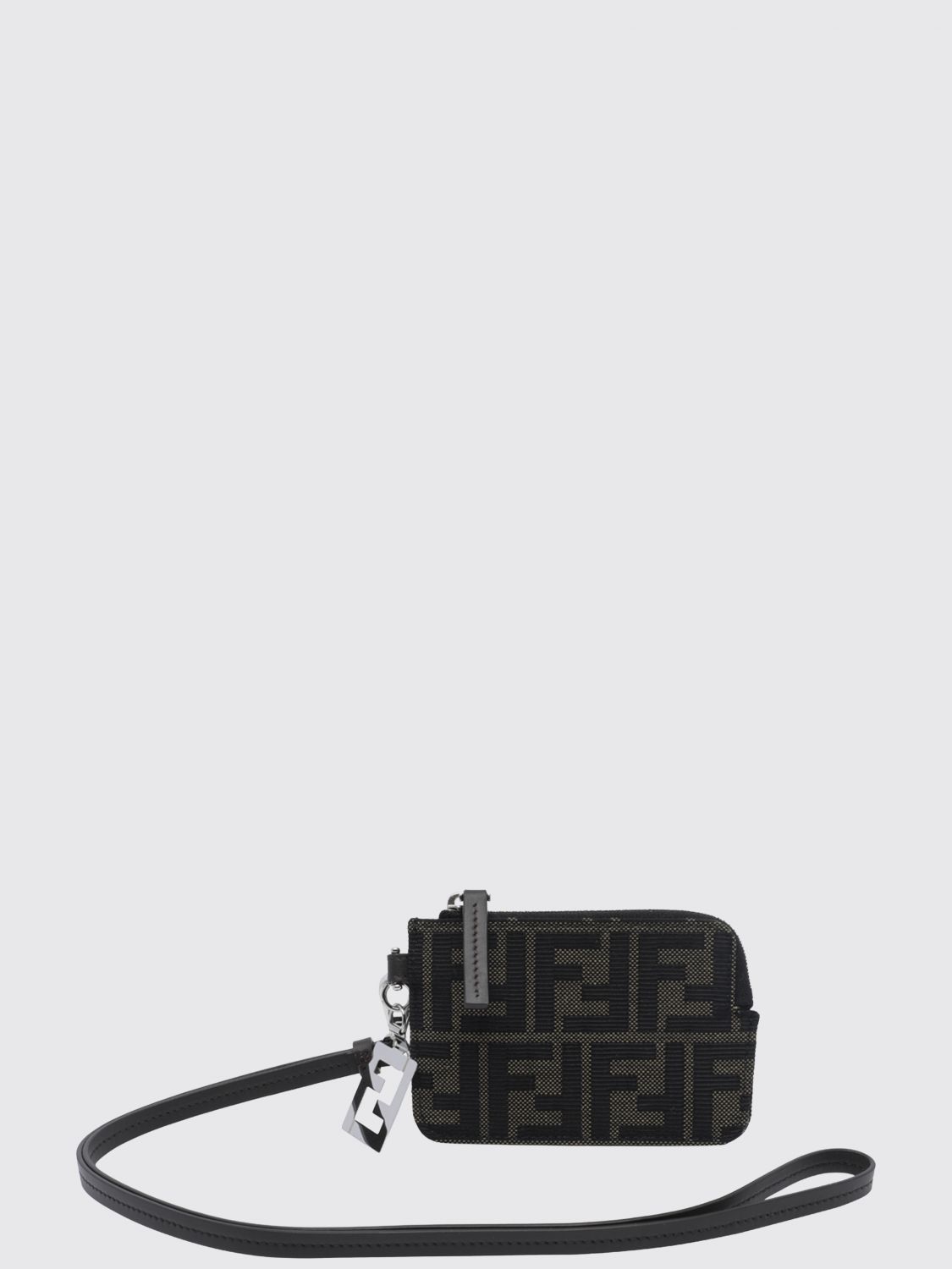 Fendi FF Jacquard Fabric Card Holder with Removable Strap · OS