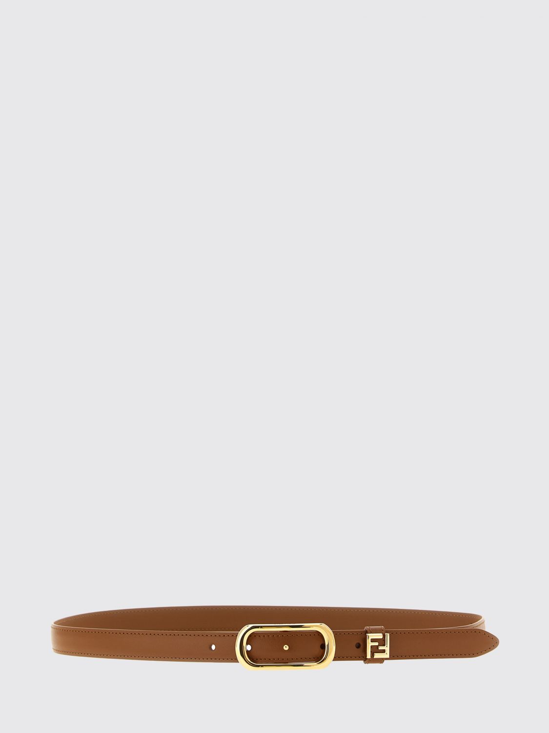 FENDI Schmaler Gürtel aus Kalbsleder mit FF-Monogramm-Schnalle aus Metall