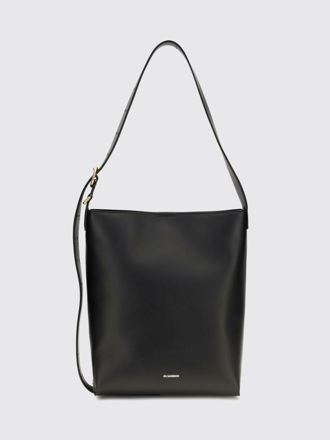 JIL SANDER Cannolo Smooth Calfskin Tote Bag with Laminated Logo JIL SANDER Cannolo Smooth Calfskin Tote Bag with Laminated Logo