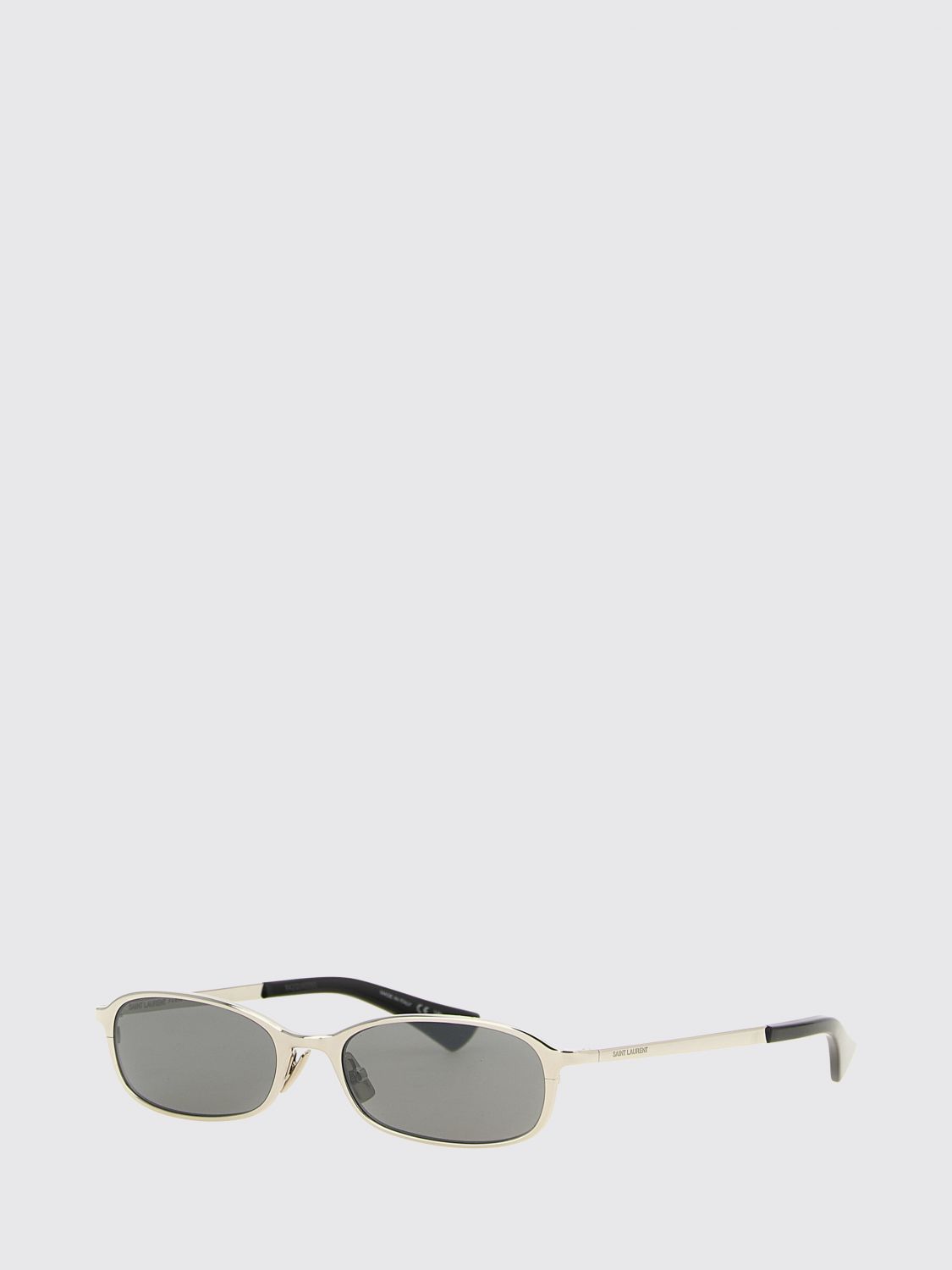 SAINT LAURENT Occhiali da sole stondati in metallo e acetato con logo inciso