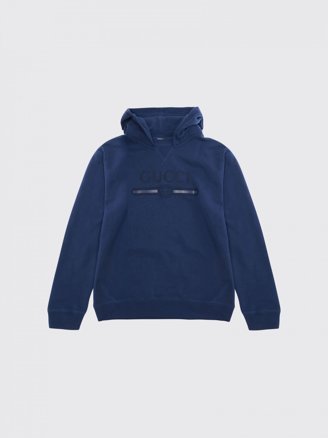 GUCCI Felpa con cappuccio in cotone con logo