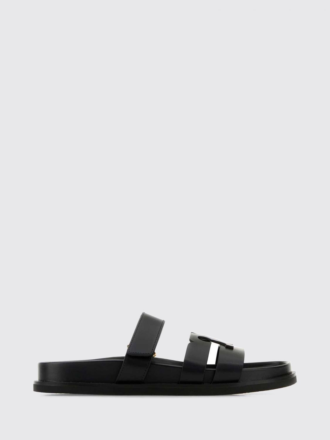 Tory Burch Ines Sport Calfskin Flat Sandals with Double T Logo