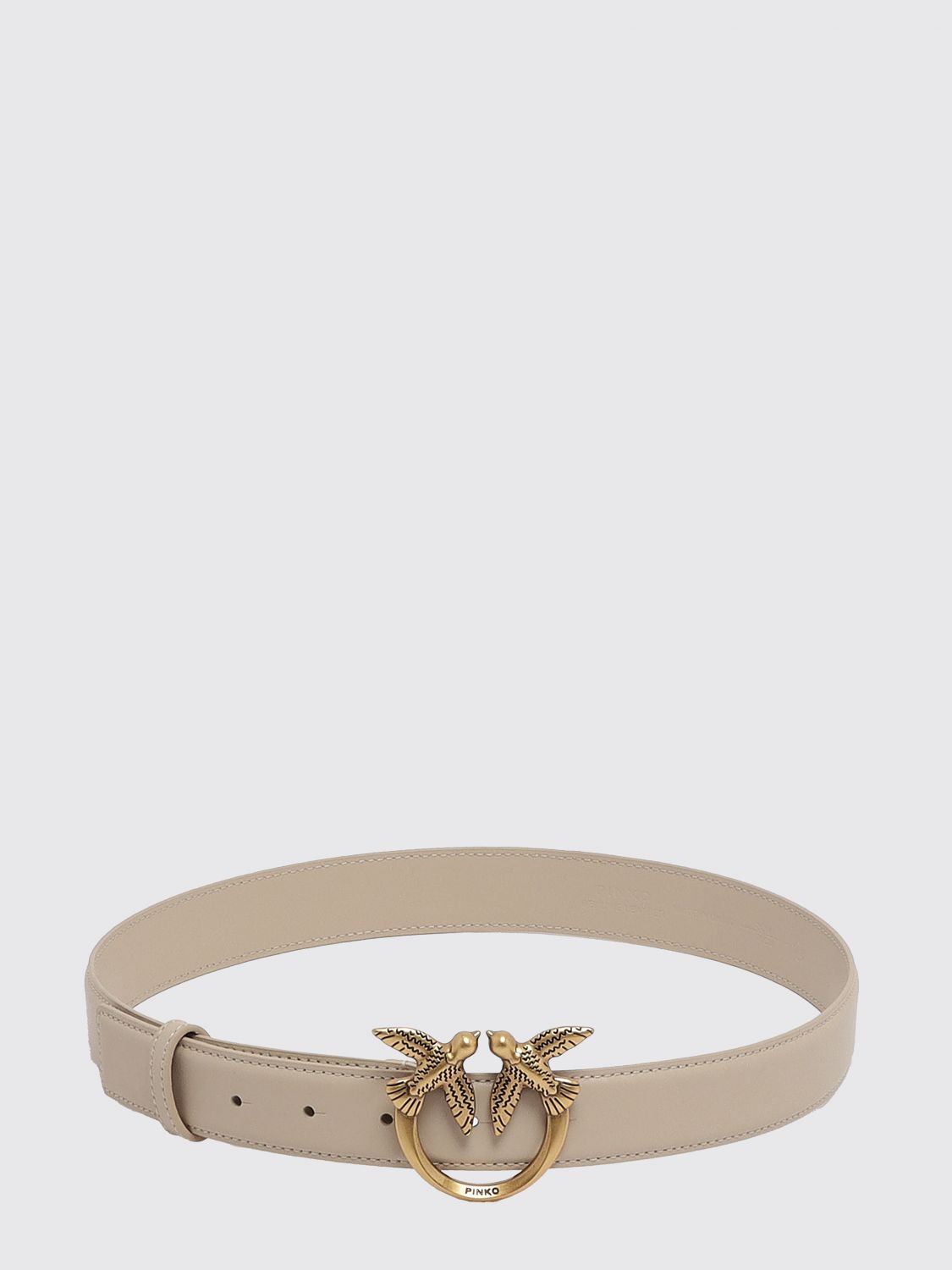 PINKO Ledergürtel mit Love Birds Logo-Schnalle aus Metall