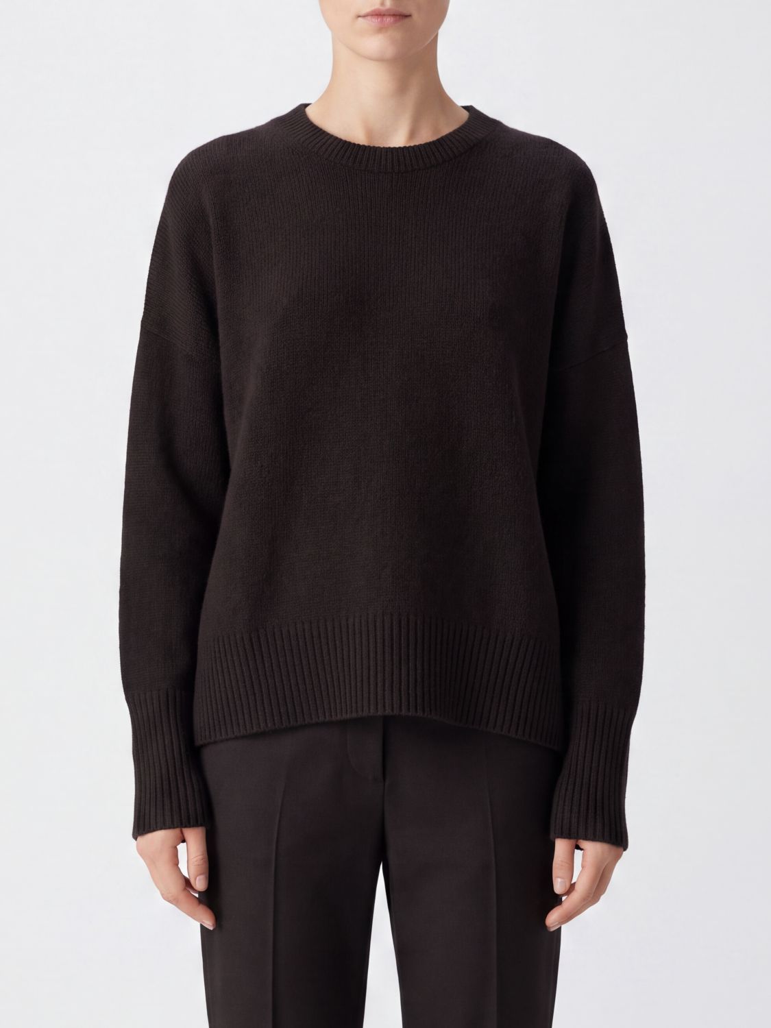 Lisa Yang Crewneck Jumper in Pure Cashmere with Long Sleeves and Ribbed Trims · 2