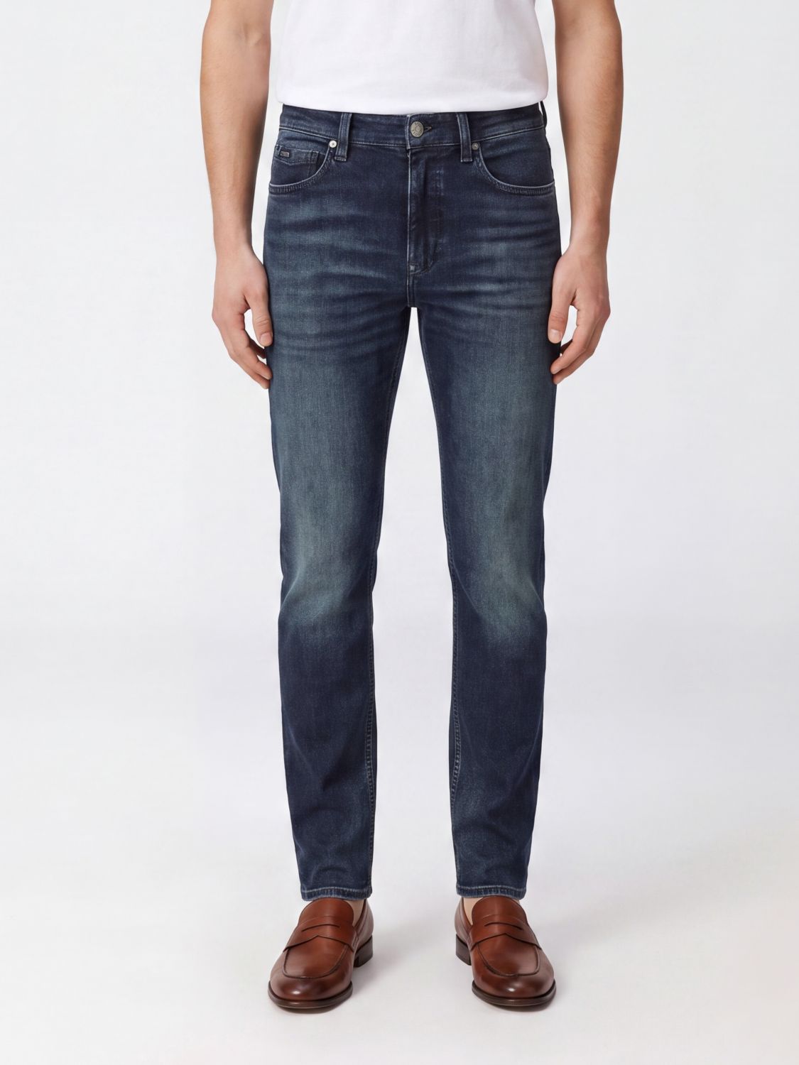 BOSS Slim-Fit Skinny-Jeans mit mittlerer Leibhöhe aus Baumwolldenim
