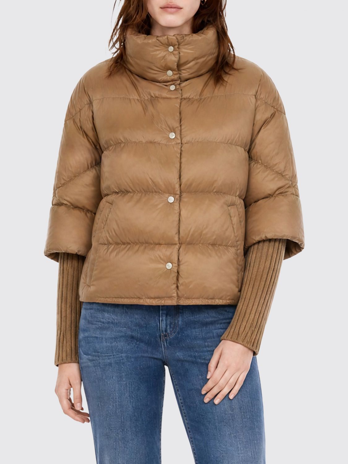 Herno Water-Repellent Nylon Puffer Gilet with Short Sleeves and Funnel Neck