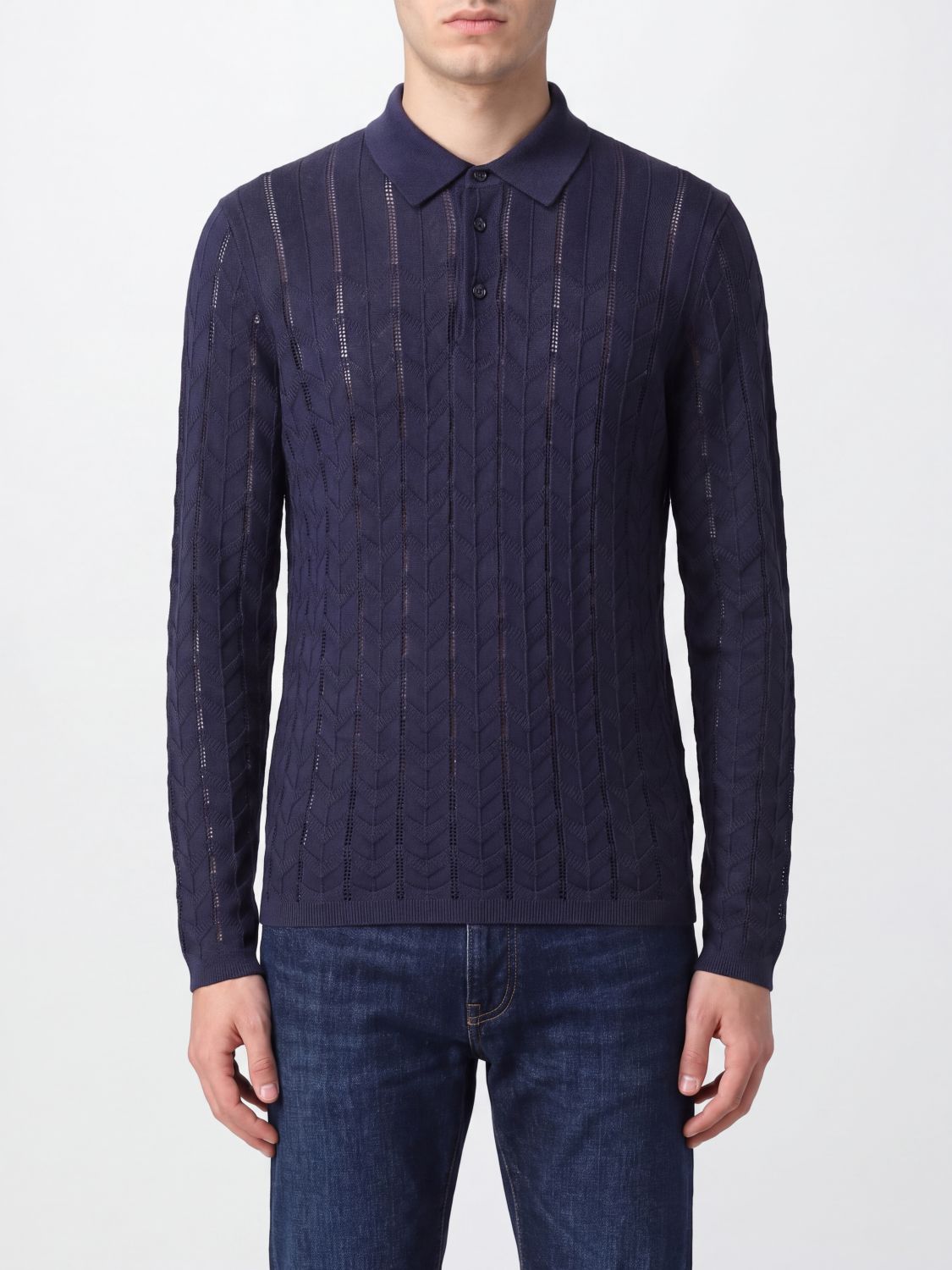 Emporio Armani Sweater Men Color Blue In 蓝色