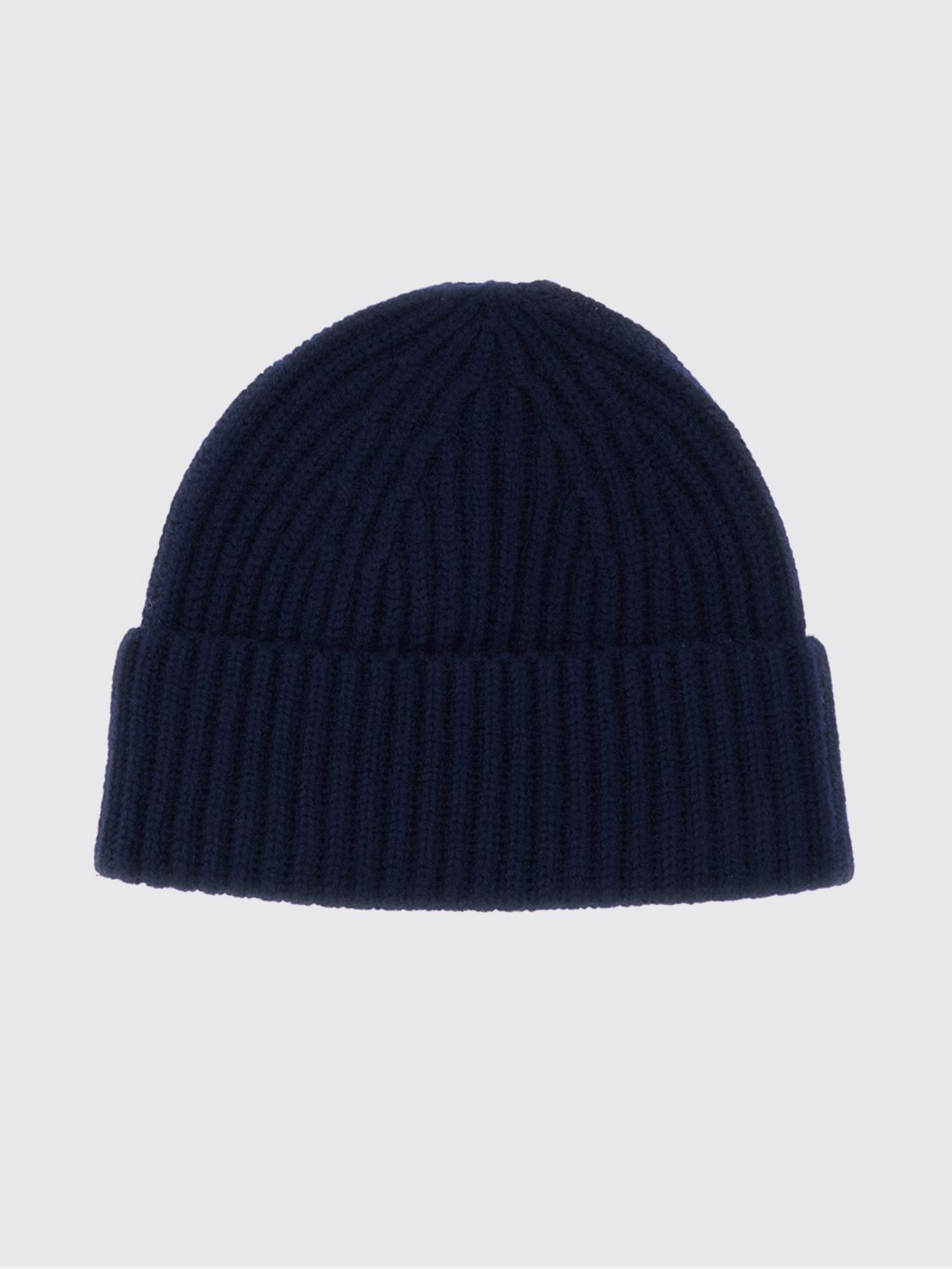 LISA YANG Gerippte Beanie-Mütze von aus 100% Kaschmir mit Umschlag