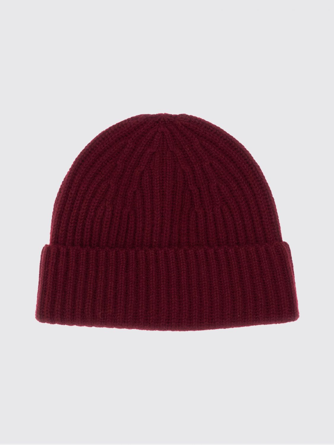 Lisa Yang Ribbed 100% Cashmere Beanie Hat with Turn-up Cuff