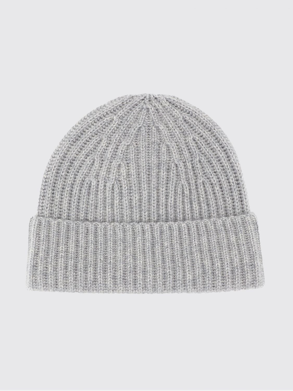 Lisa Yang Ribbed 100% Cashmere Beanie Hat with Turn-up Cuff · OS