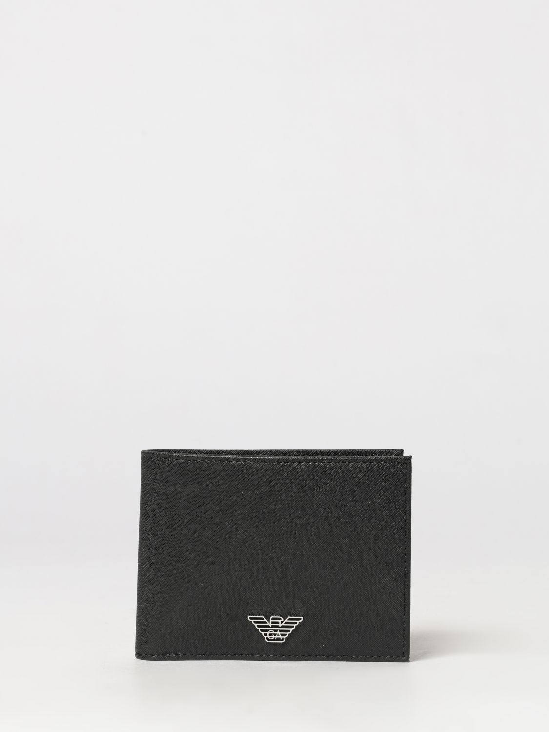 Emporio Armani Bifold Wallet in Saffiano Faux Leather with Eagle Logo · OS