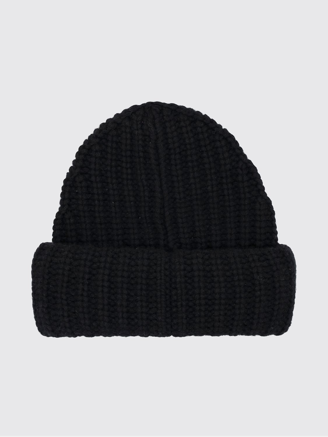 LISA YANG Berretto beanie in 100% cashmere a coste con risvolto