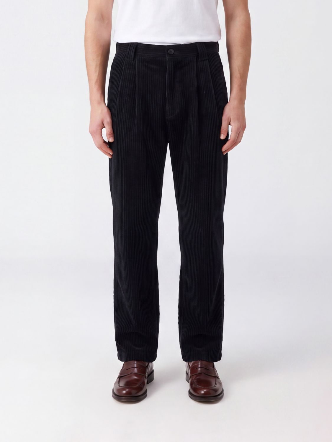 A.p.c. A. P.C. Ricky Wide-Leg Cotton Trousers with Pleats and Mid-Rise Waist