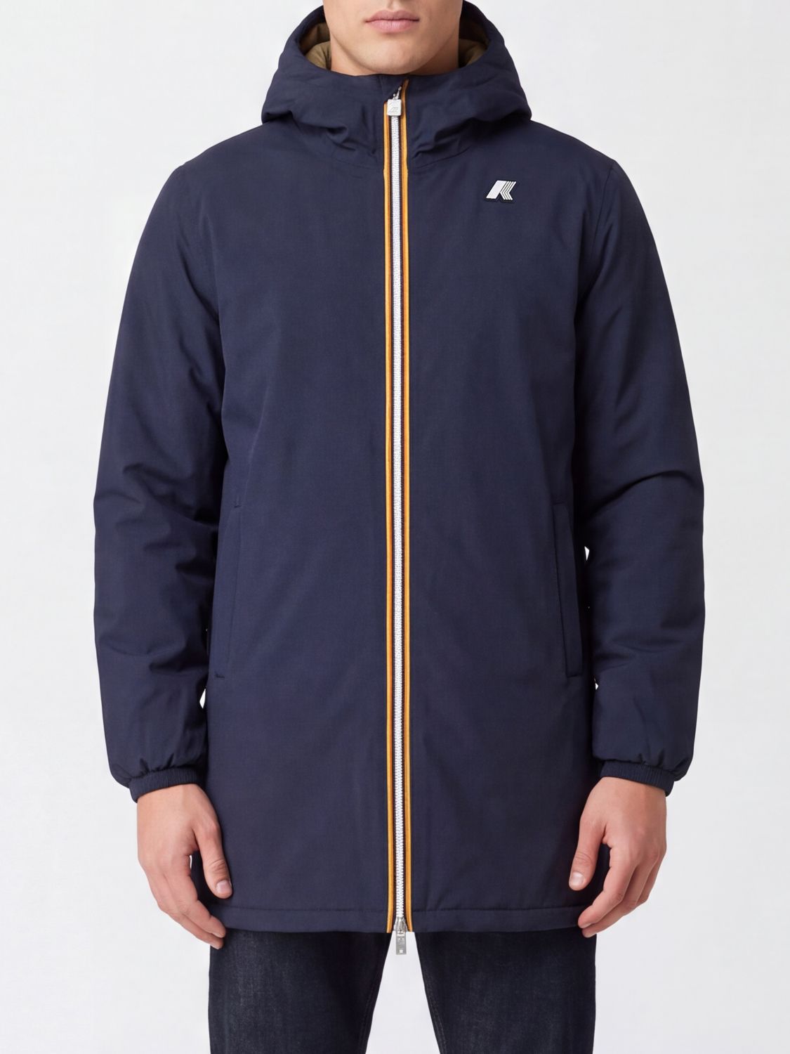 K-Way Jacob Reversible Waterproof Hooded Windbreaker Jacket in Nylon
