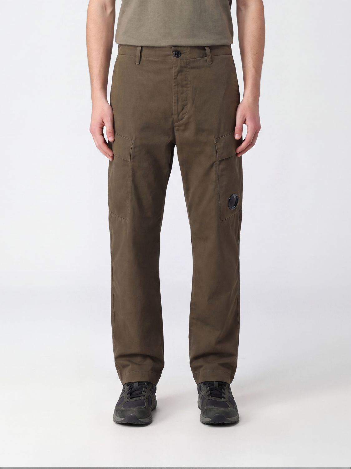 C. P. COMPANY Cargohose aus Stretch-Baumwolle mit geradem Bein und Logo