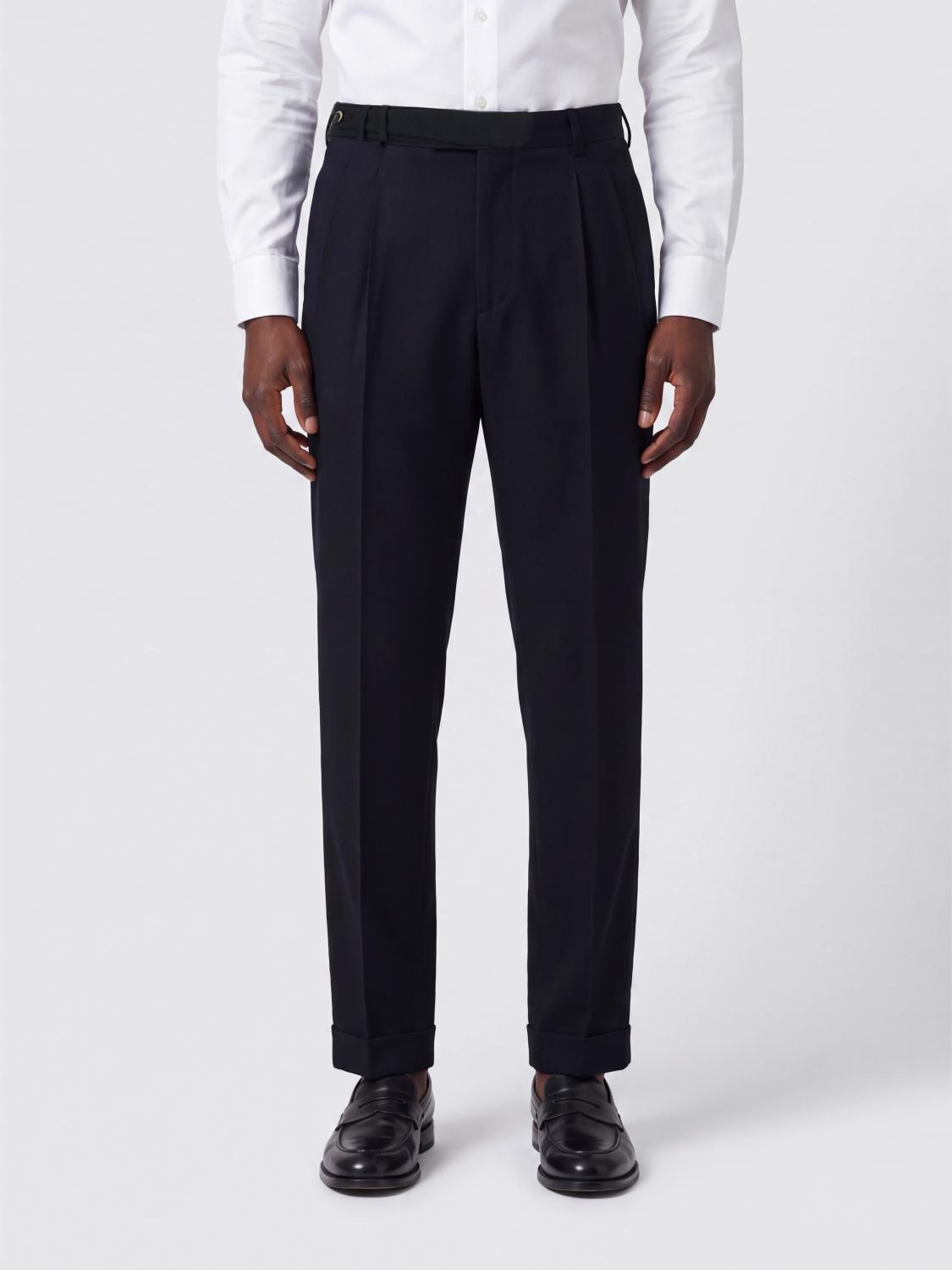 PT TORINO Slim Fit Pleated Gabardine Tailored Trousers