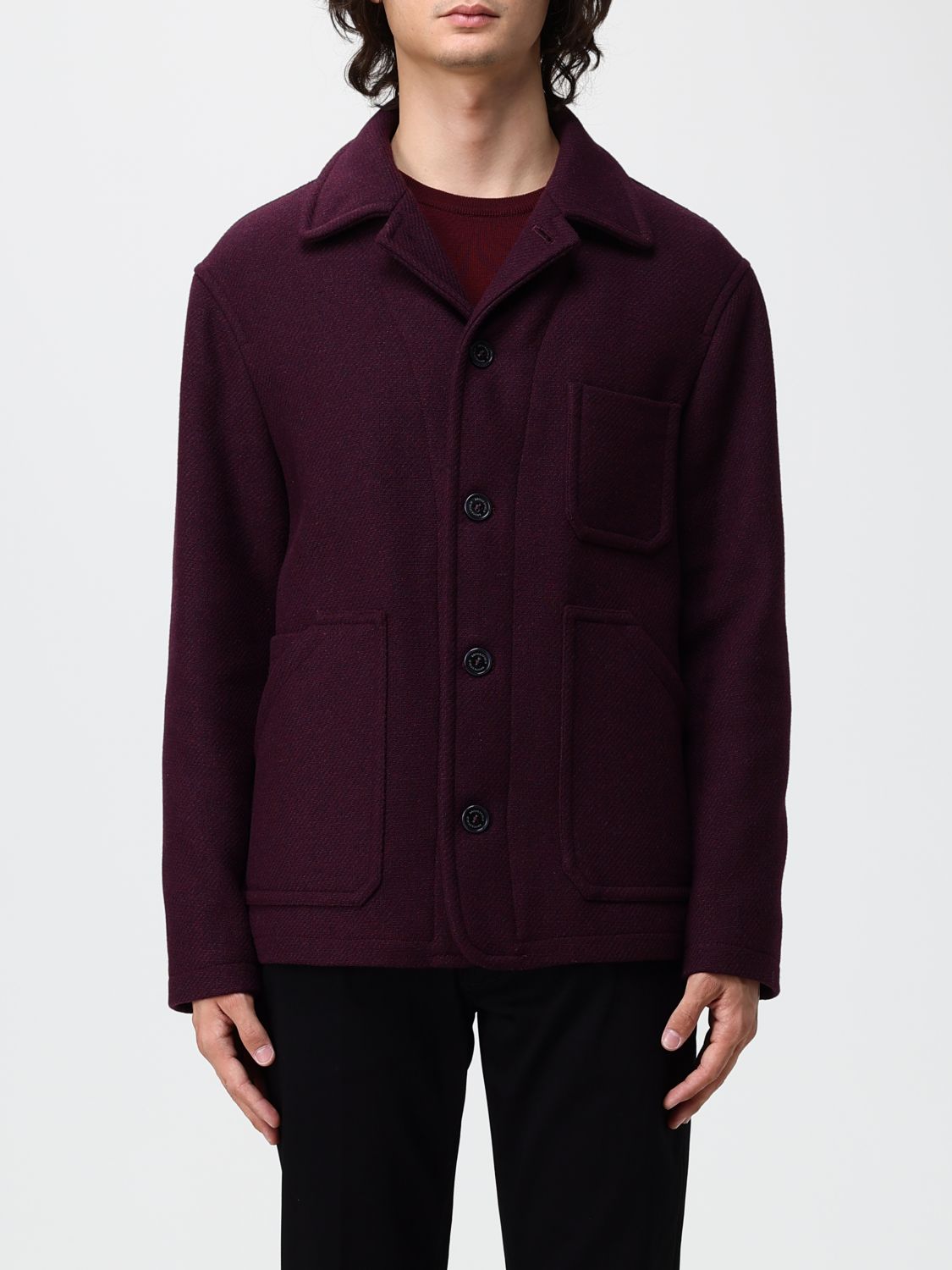 Brooksfield Casual Wool Blend Shirt Jacket with Front Patch Pockets