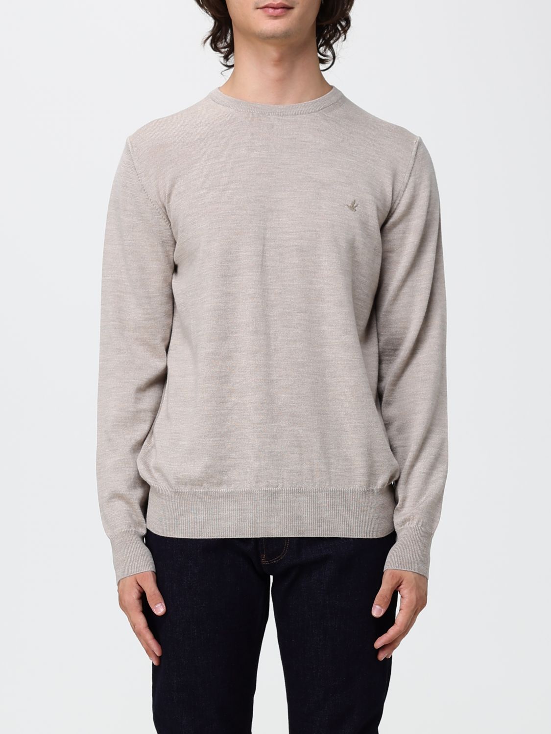 BROOKSFIELD Wollpullover mit Rundhalsausschnitt, langen Ärmeln und Rippbündchen