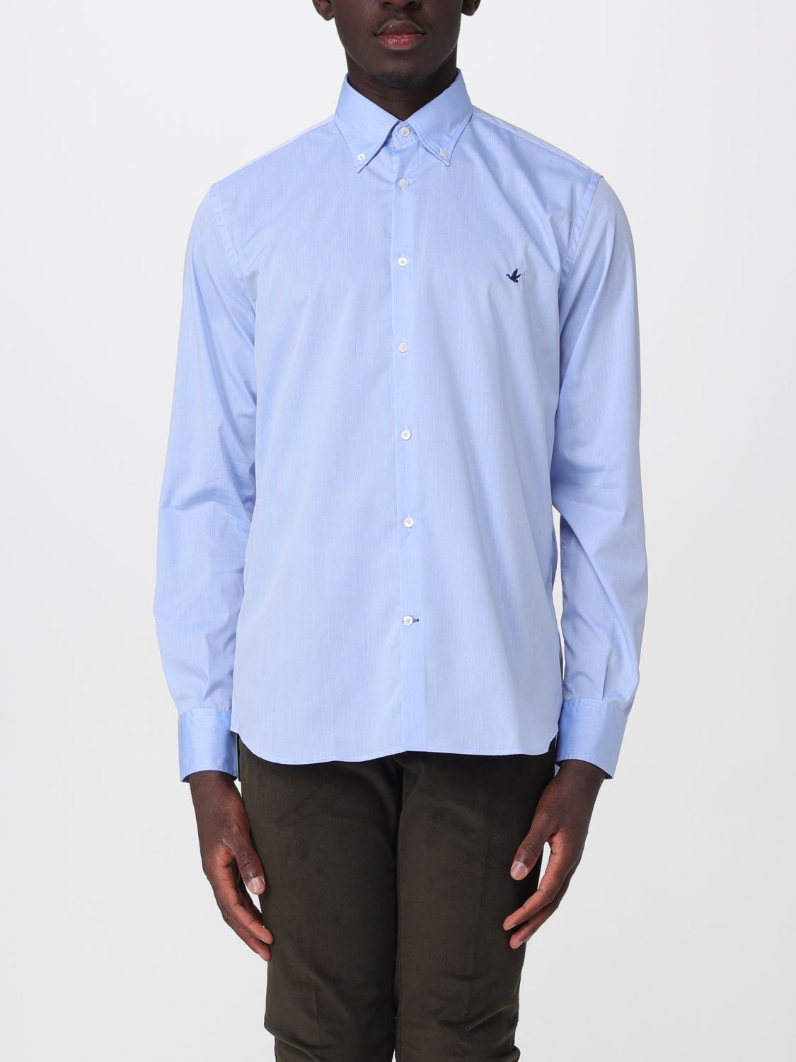 Brooksfield Button-Down Collar Casual Shirt in Cotton Poplin