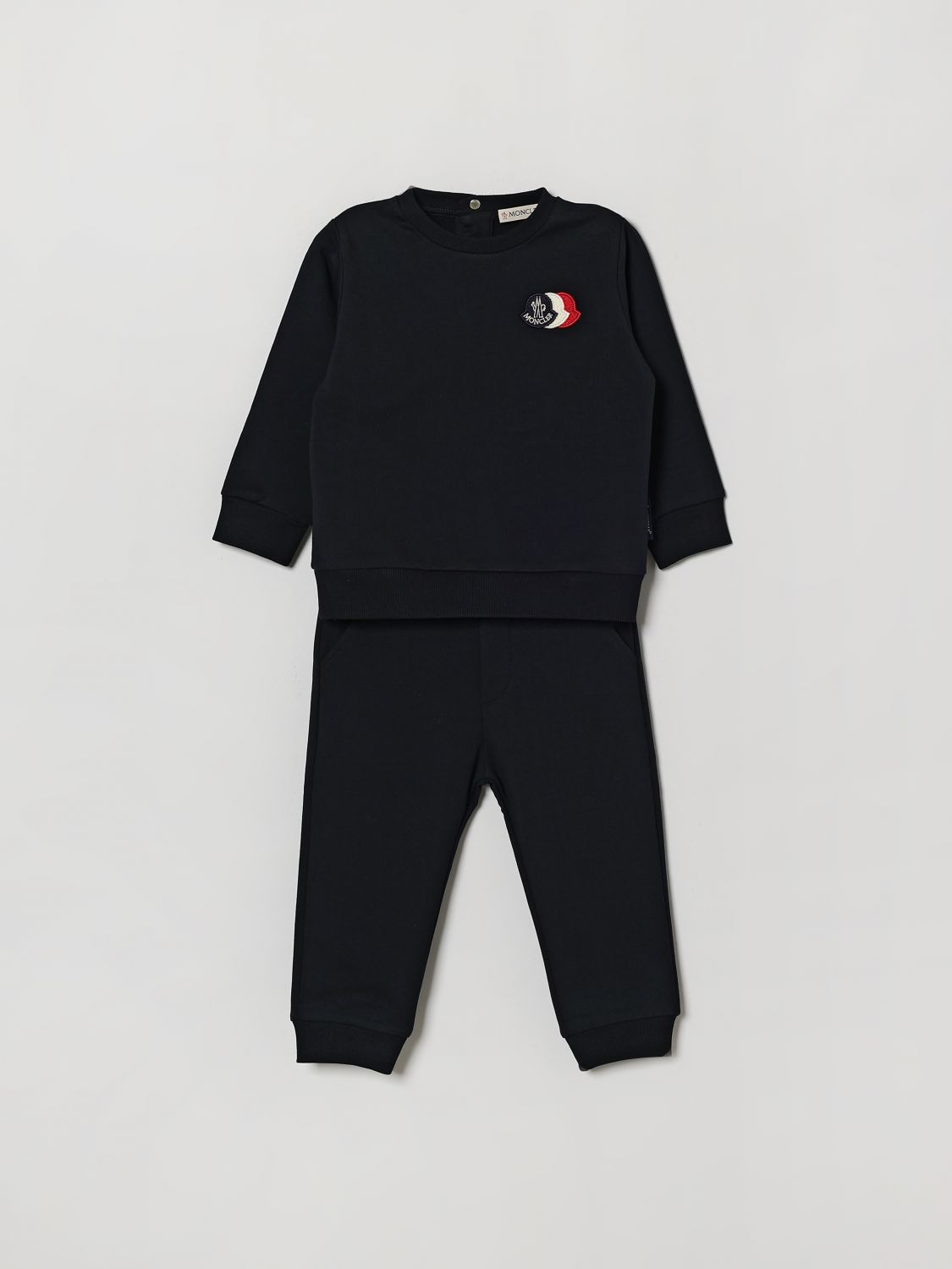 MONCLER Zweiteiliges Set aus 100% Baumwolle für Jungen mit Kontrast-Logo
