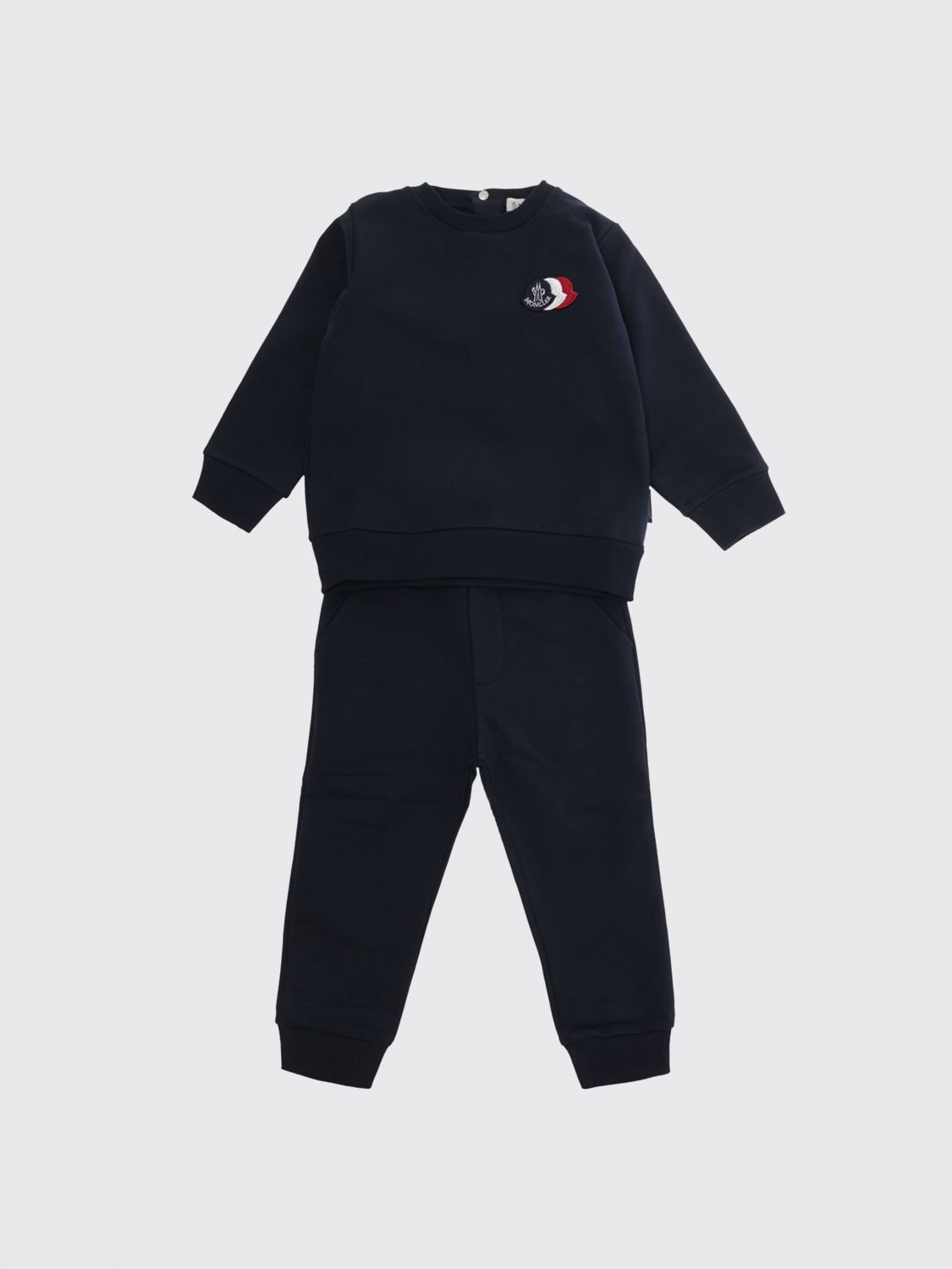 MONCLER Zweiteiliges Set aus 100% Baumwolle für Jungen mit Kontrast-Logo