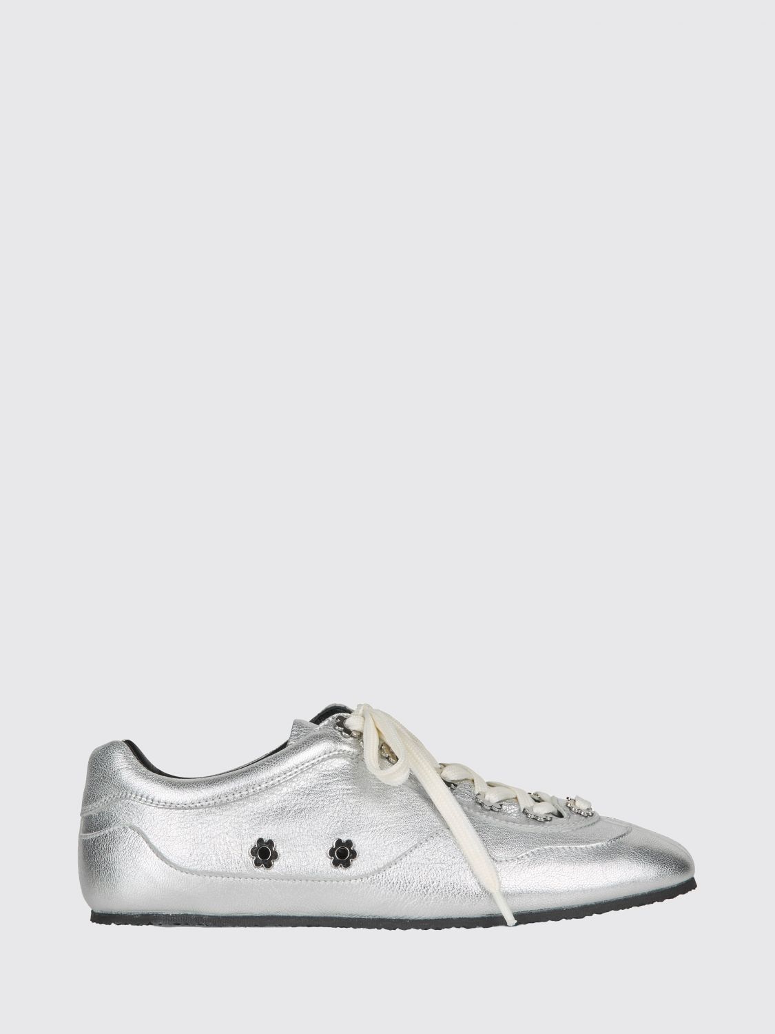 Cecilie Bahnsen CBBlaise Low-Top Sneakers in Laminated Leather with Flowers