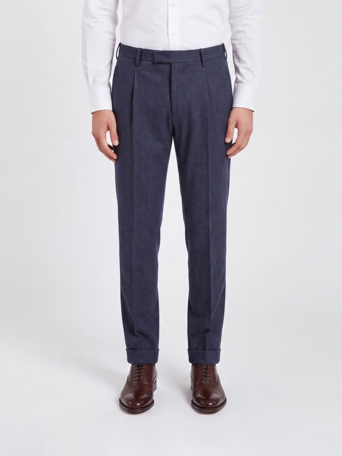 Pt Torino Master Slim Fit Pleated Wool Blend Tailored Trousers
