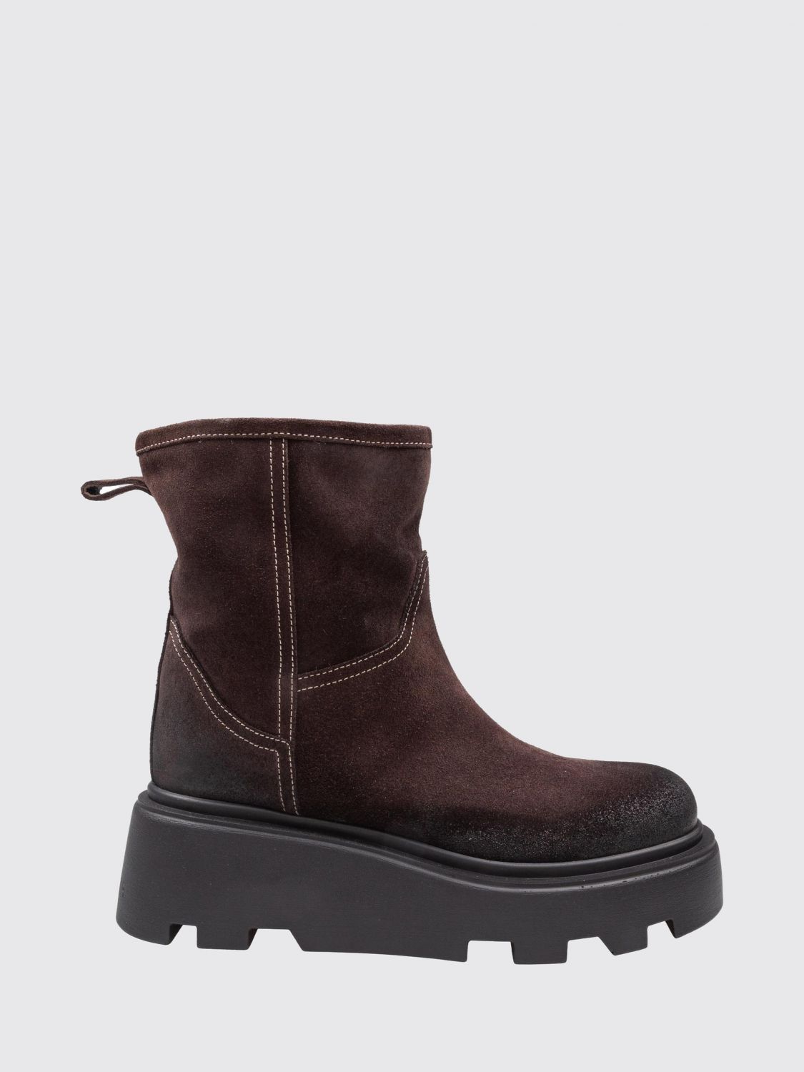 PREMIATA Suede Wedge Ankle Boots with Shearling-Lined Interior