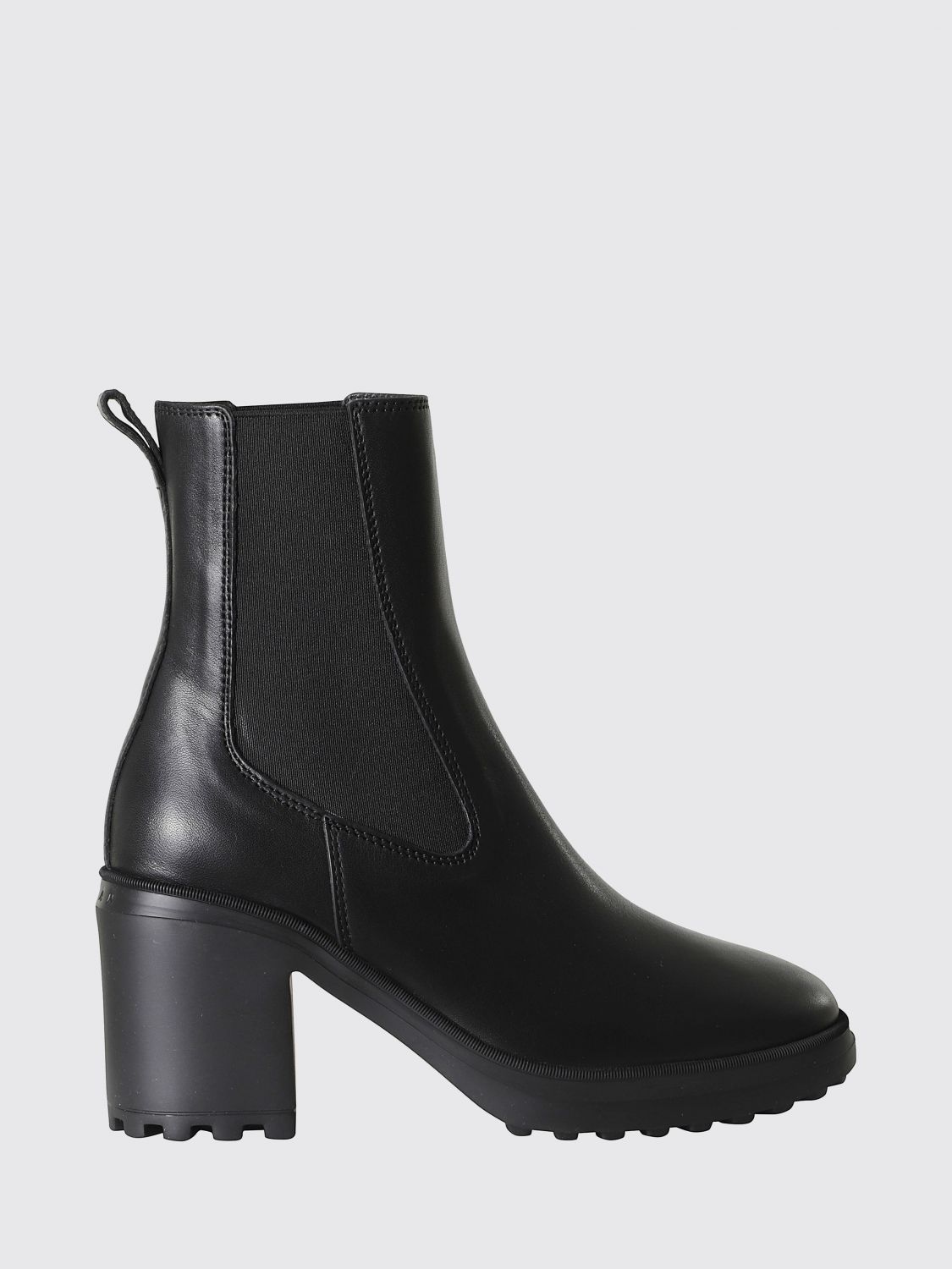 Hogan H724 Leather Chelsea Boots with Elasticated Ankle and Notched Sole