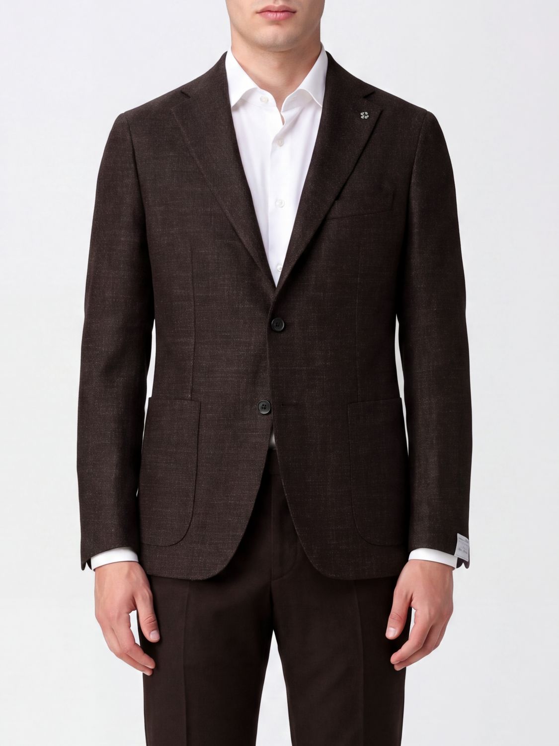 TAGLIATORE Einreihiger Schurwoll-Seiden-Blazer mit Spitzrevers