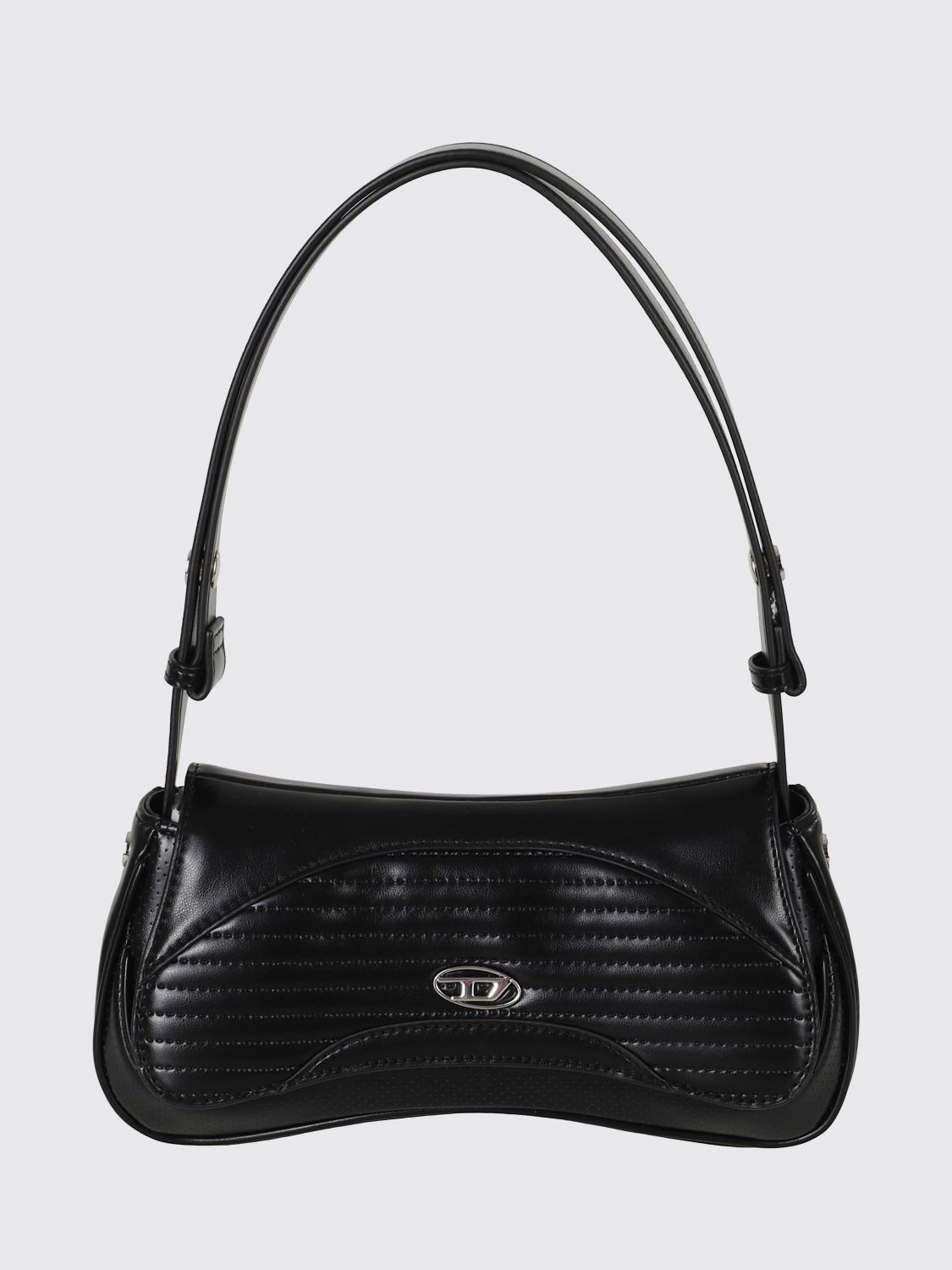 DIESEL Play Shoulder Bag in Monogram Faux Leather with Oval D Logo
