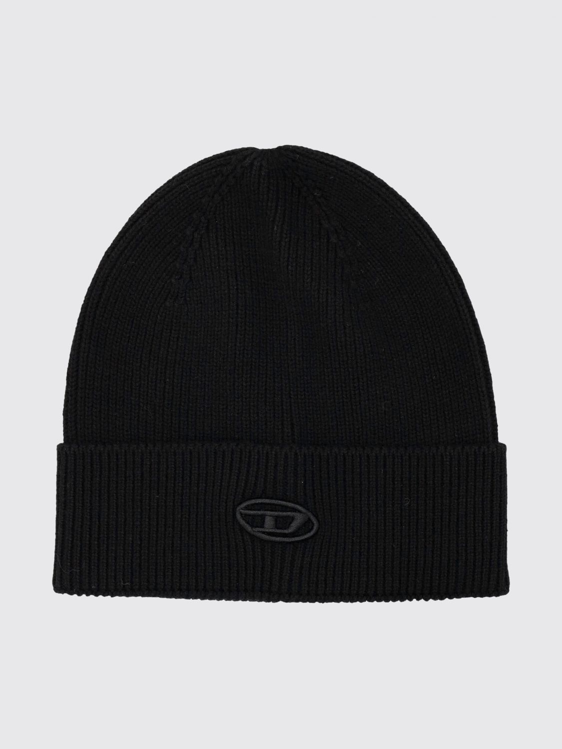 DIESEL Ribbed Wool and Cotton-Blend Beanie with Embroidered Oval D Logo
