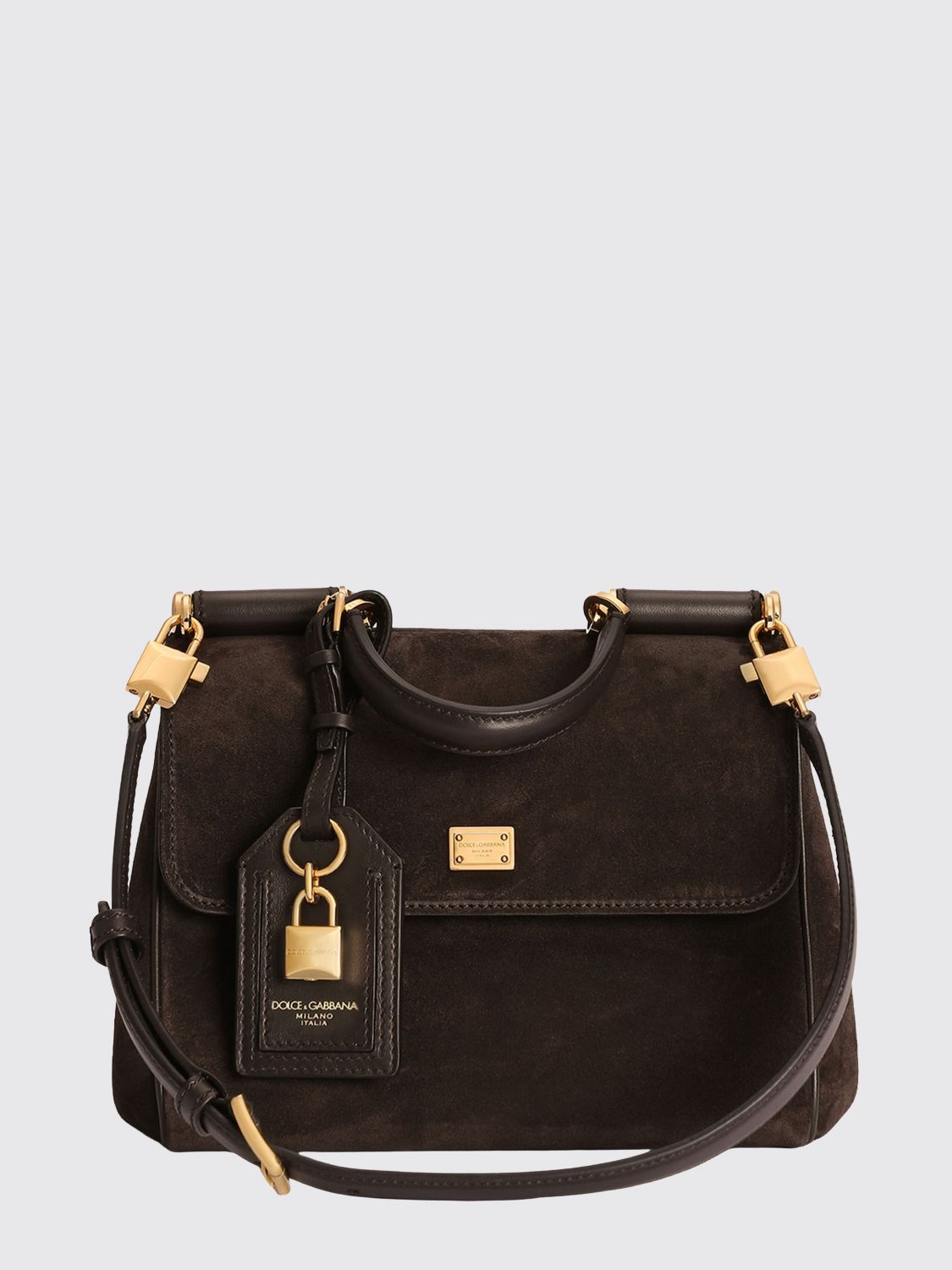 DOLCE & GABBANA Kleine My Sicily Handtasche aus Leder mit abnehmbarem Schulterriemen