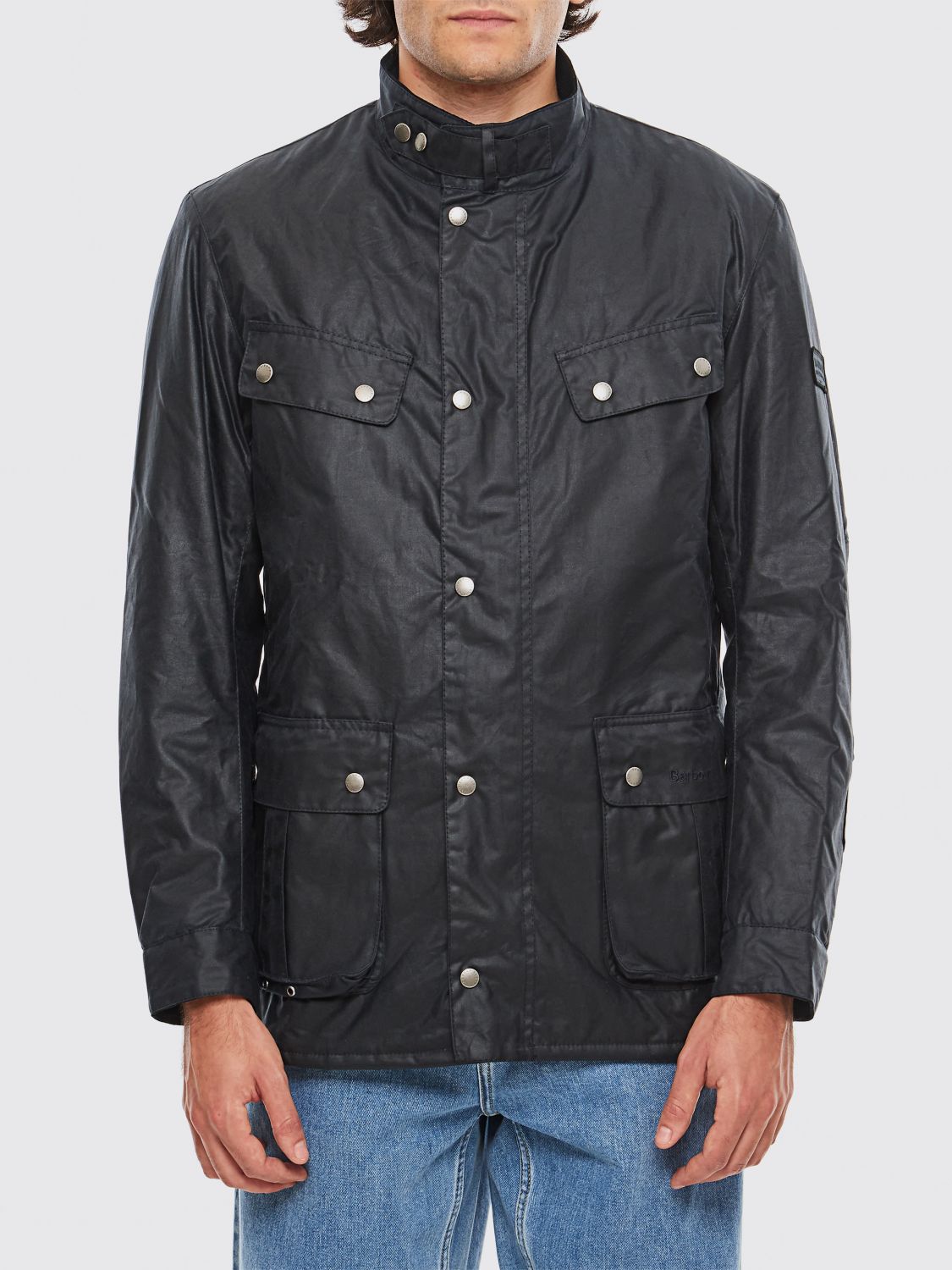 BARBOUR Duke Jacke aus gewachster Baumwolle mit Biker-Kragen