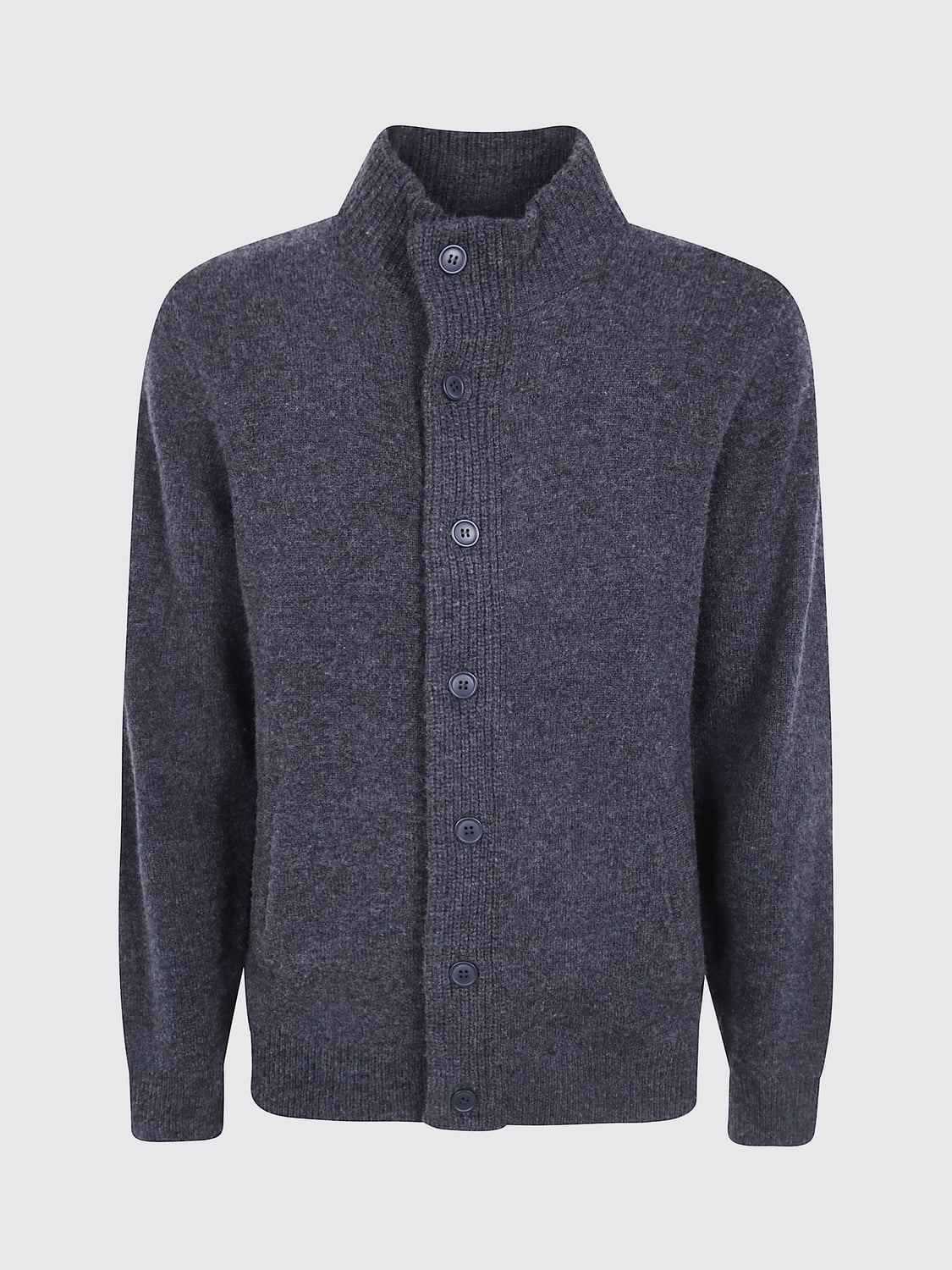 BARBOUR 하이넥 순면 울 가디건 바버 버튼 클로저