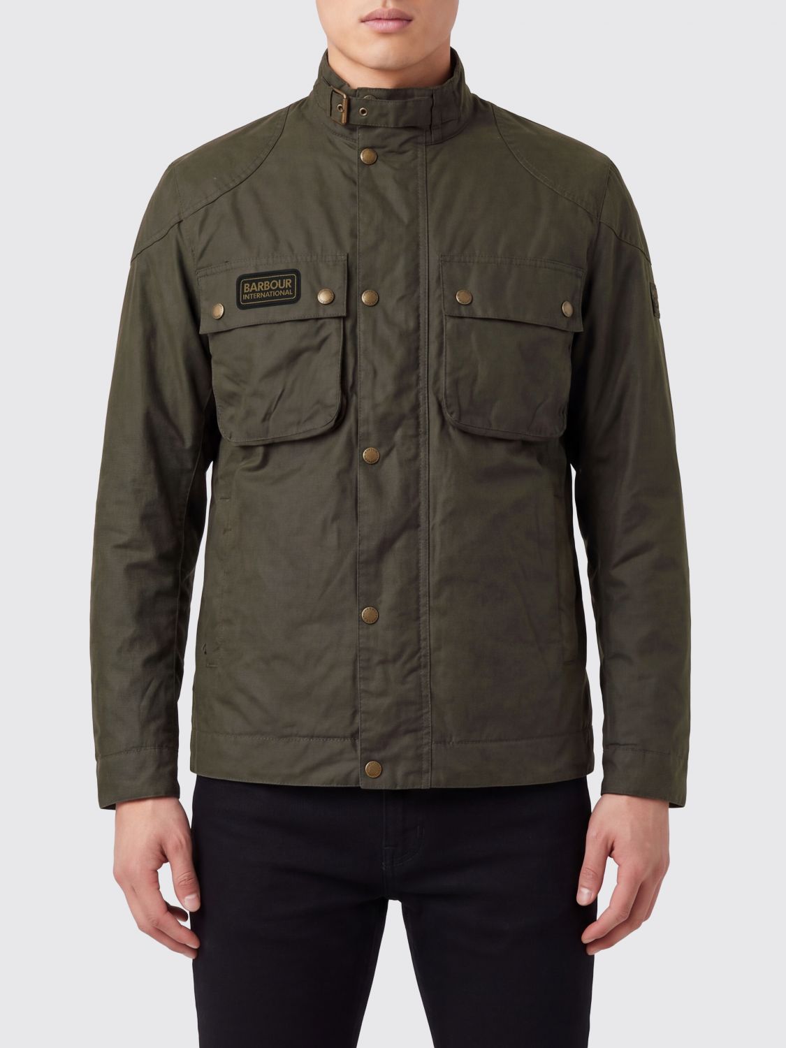 BARBOUR Merton Relaxed-Fit Waxed Cotton Jacket with Biker Collar