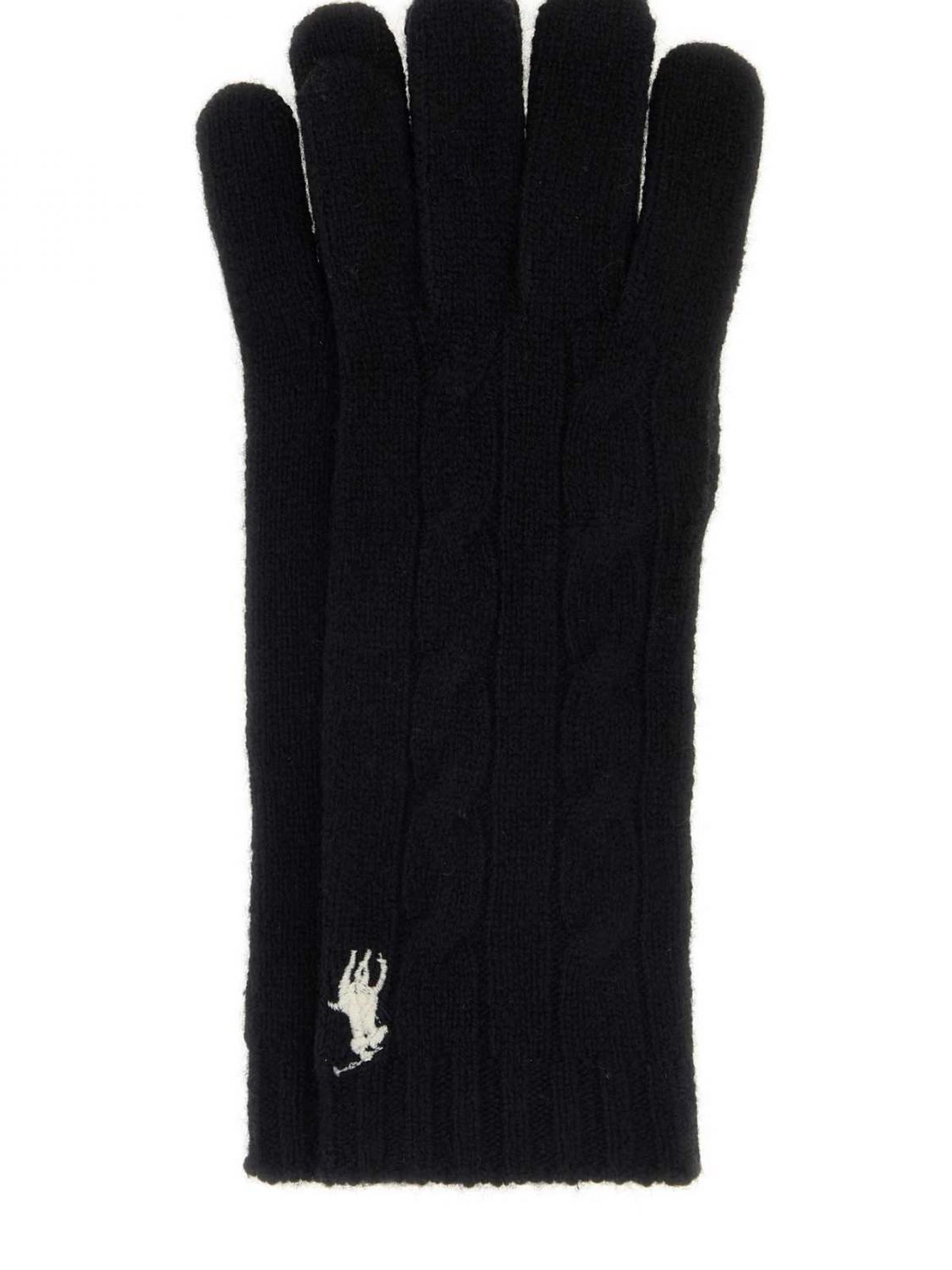 POLO RALPH LAUREN Handschuhe aus Woll-Kaschmir-Mischung mit gesticktem Logo und Rippbündchen