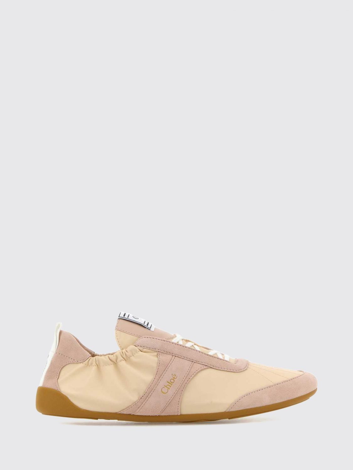 Chloé Kick Low Top Suede and Nylon Sneakers with Rubber Sole